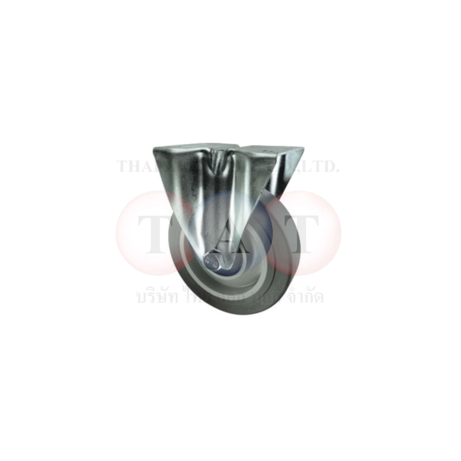 Atlas Workholders.FIXED PLATE 100mm GREY RUBBER TYRE