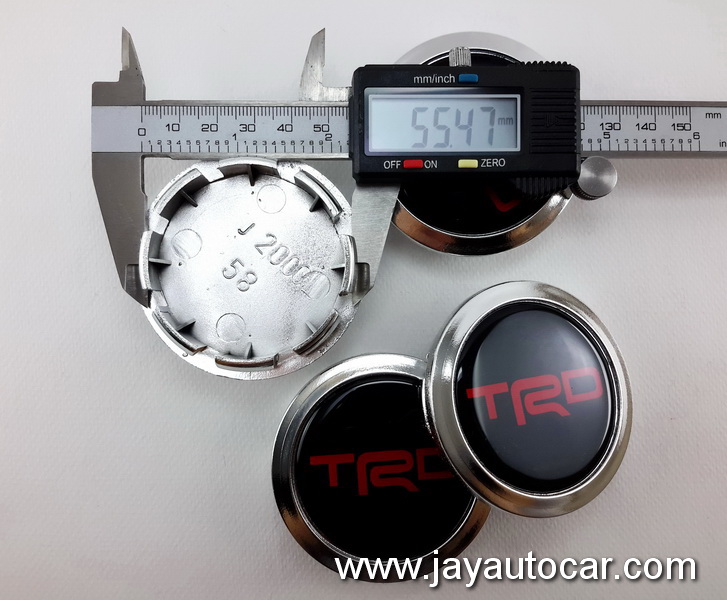 ฝาล้อรถยนต์ สำหรับ ล้อแม็ก สติ๊กเกอร์ TRD สีเงิน โครมเมี่ยม ขนาด 58 มิล 1ชุด 4ชิ้น สำเนา