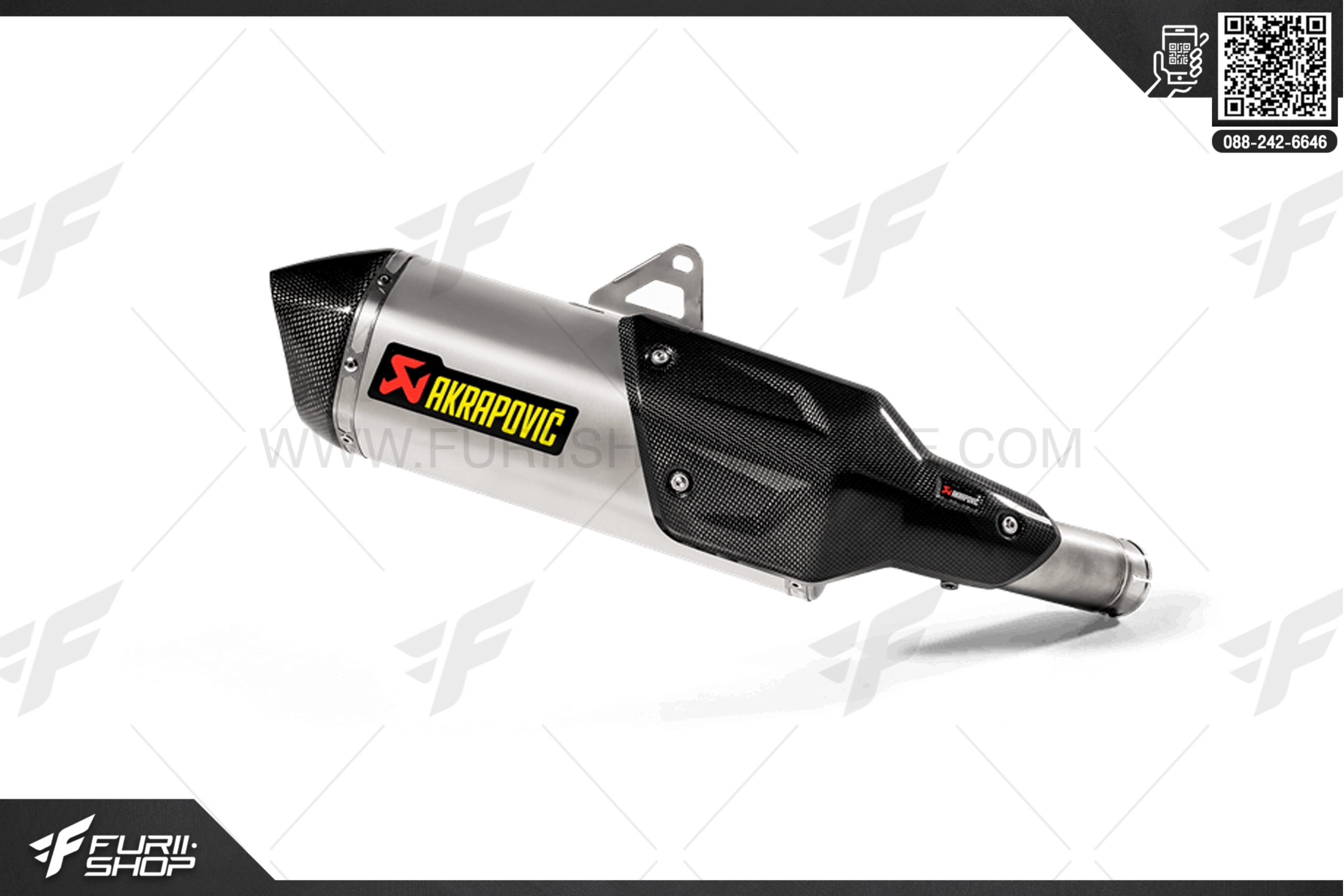 ท่อมอเตอร์ไซค์ AKRAPOVIC Slip-On Line (Titanium) FOR KAWASAKI VERSYS1000 2019 ท่อแต่ง ท่อสูตร ท่อบิ๊กไบค์ ท่อBigbike ท่อไอเสีย