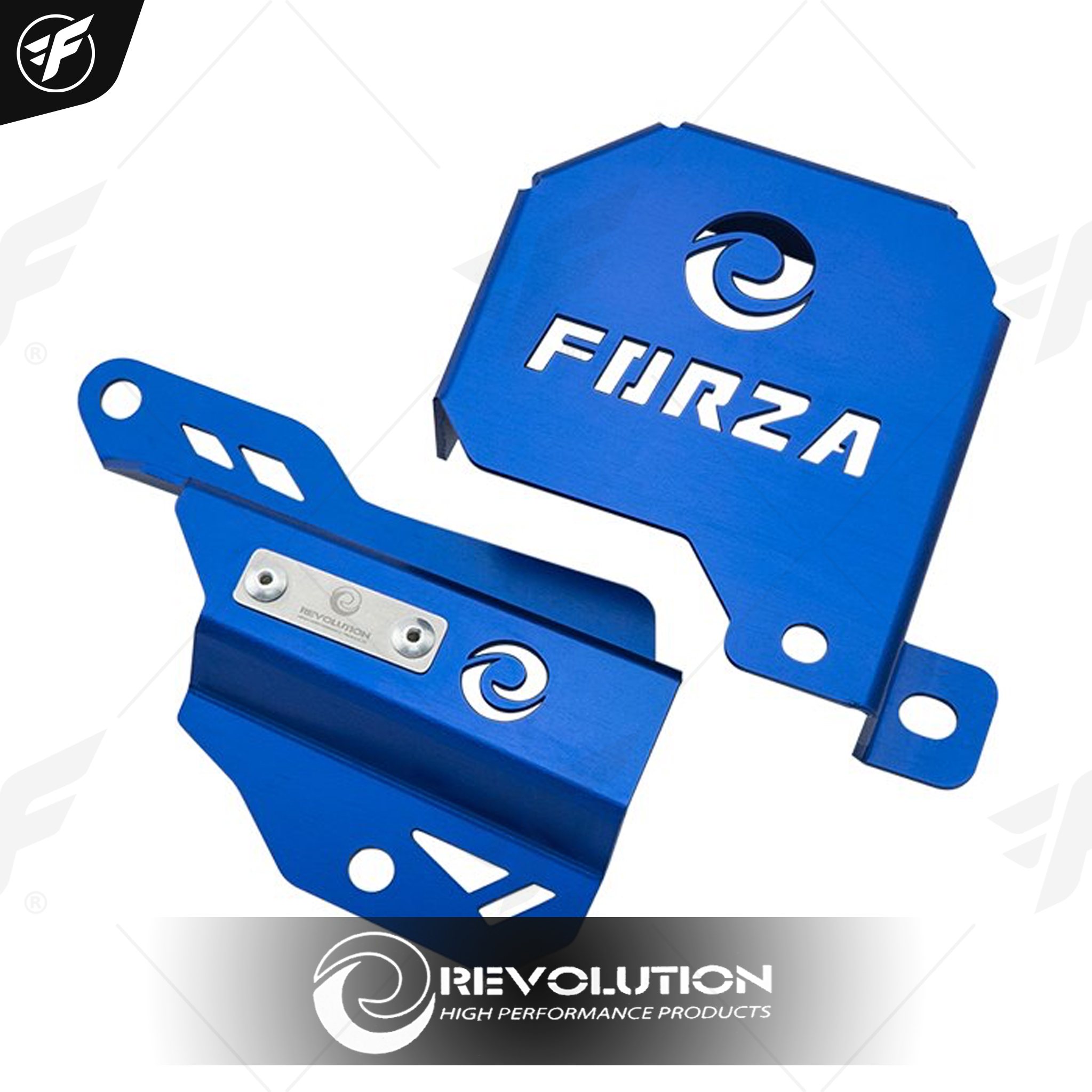 ฝาครอบคอยล์ไฟ+ครอบสายดีส(สแตนเลส) REVOLUTION FORZA NEW ปี2018 น้ำเงิน
