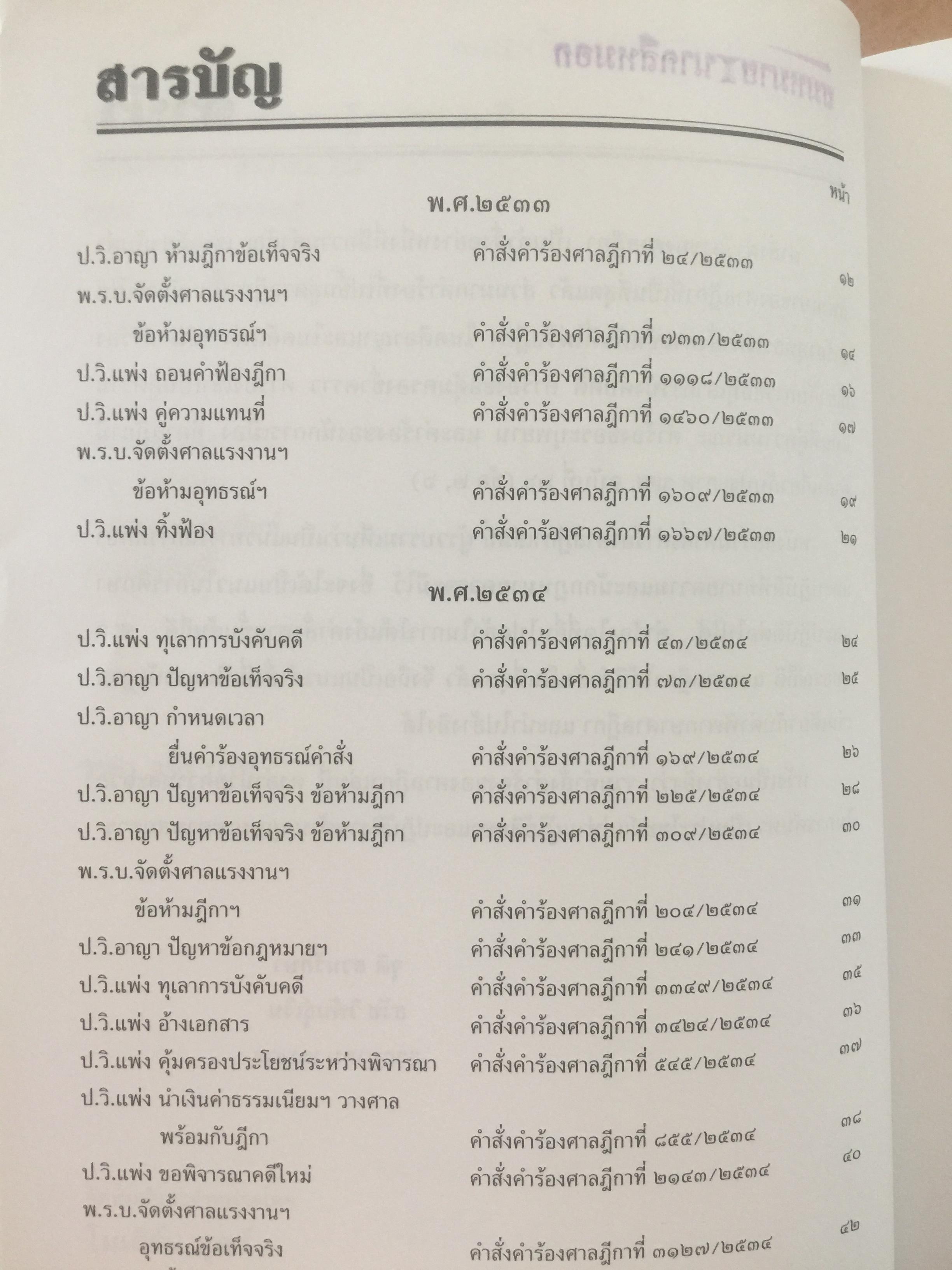 รวมคำสั่ง คำร้องของศาลฎีกา 13 ปี(2533-2546). ผู้รวบรวม จุติ สวนรักษา และธวัช วิพันธุ์เงิน 0 กก.