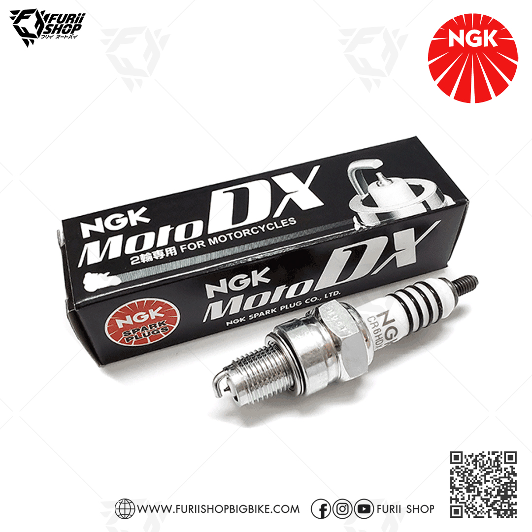 NGK หัวเทียน MotoDX ขั้ว Ruthenium CR6HDX-S ใช้อัพเกรด : CR6HS / C6HSA / CR6HSA / CR6HIX : for Wave100 / Nice / Spark nano / Finn / Grand Filano / Q-bix (1 หัว)