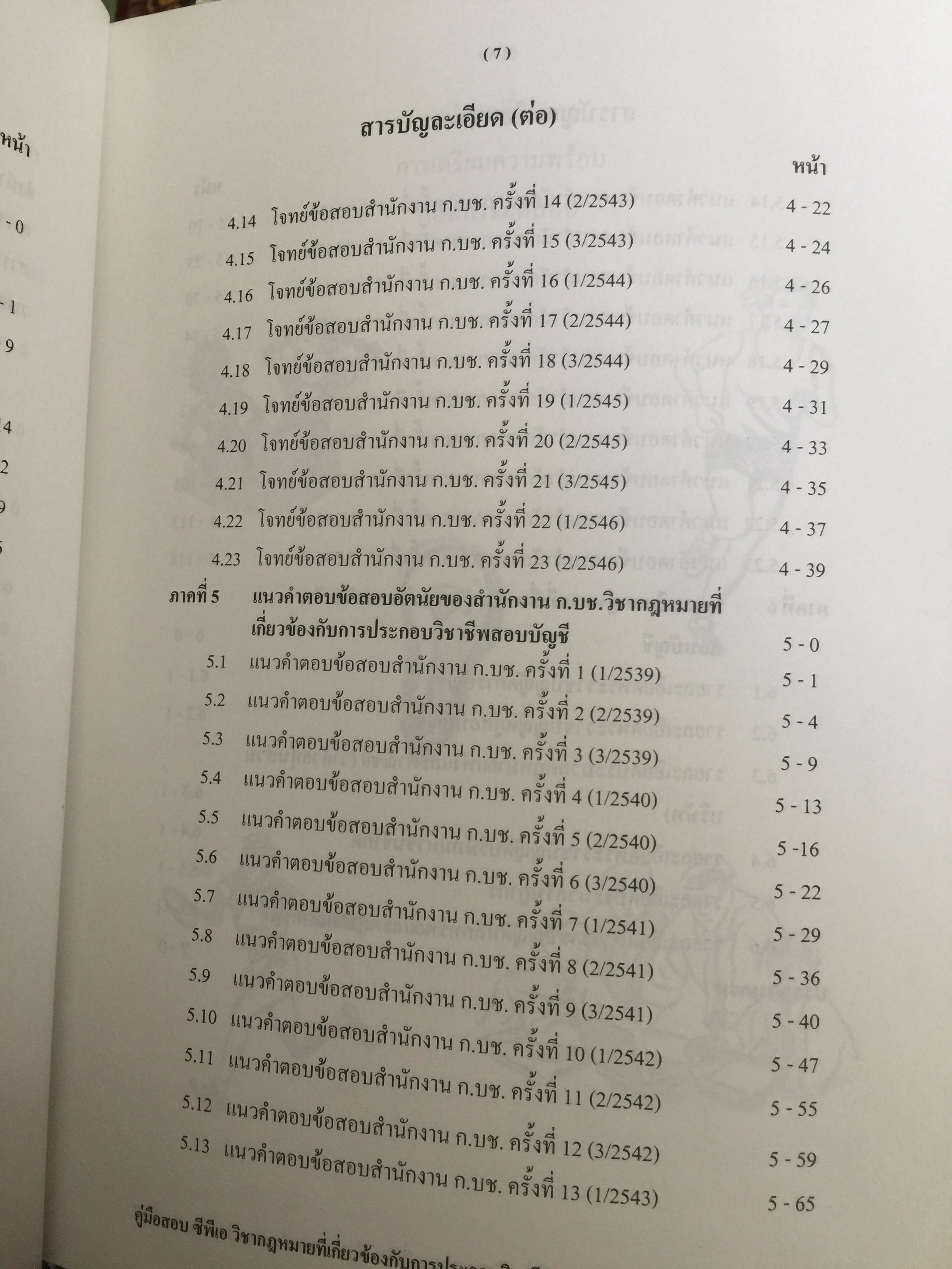 คู่มือสอบ ซีพีเอ (ผู้สอบบัญชีรับอนุญาต). วิชากฎหมายที่เกี่ยวข้องกับการประกอบวิชาชีพสอบบัญชี. โดย นิพันธ์ เห็นโชคชัยชนะ และคณะ 7,500 กรัม