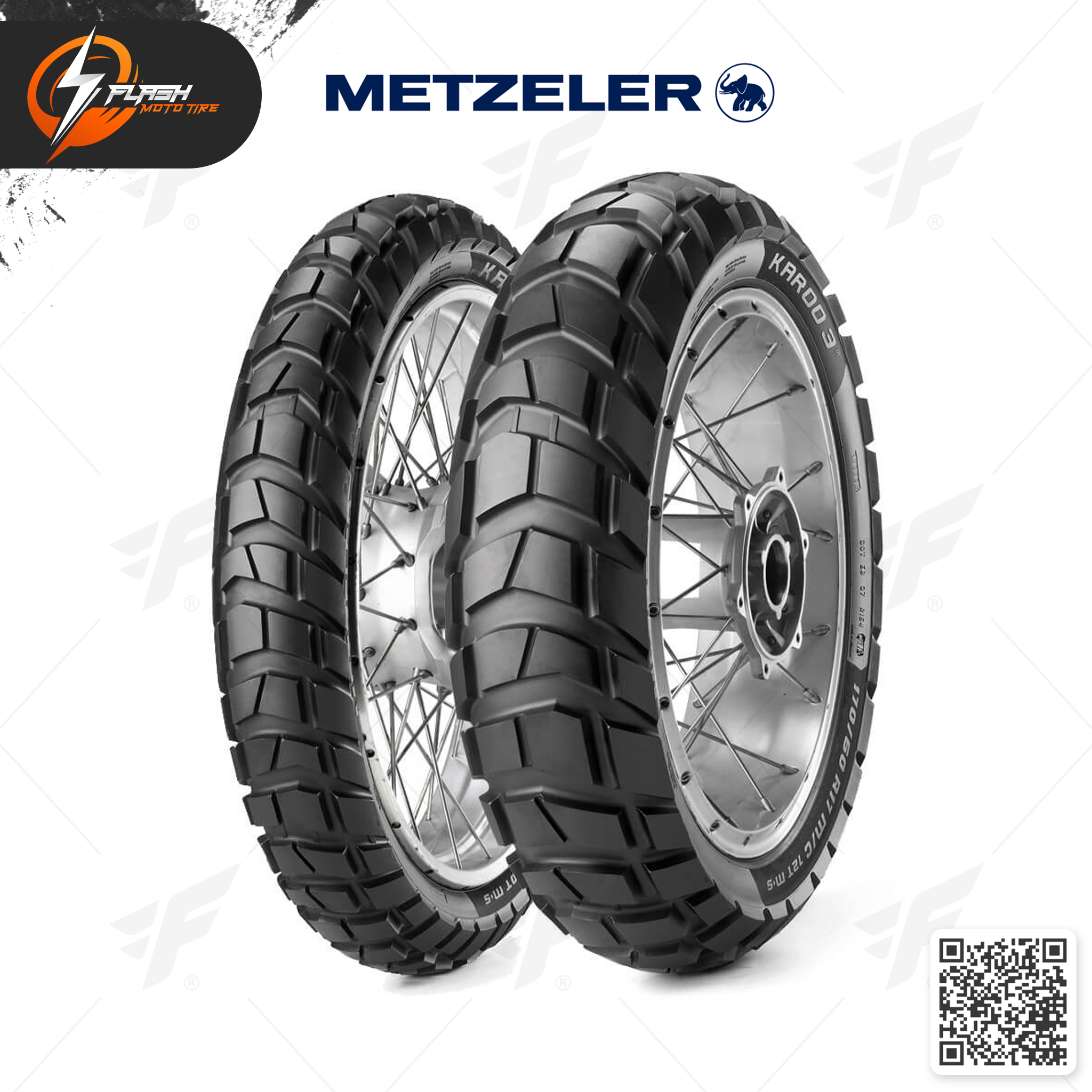 ยางมอเตอร์ไซค์ Metzeler KAROO 3 : F 90/90-21 + R 150/70R17