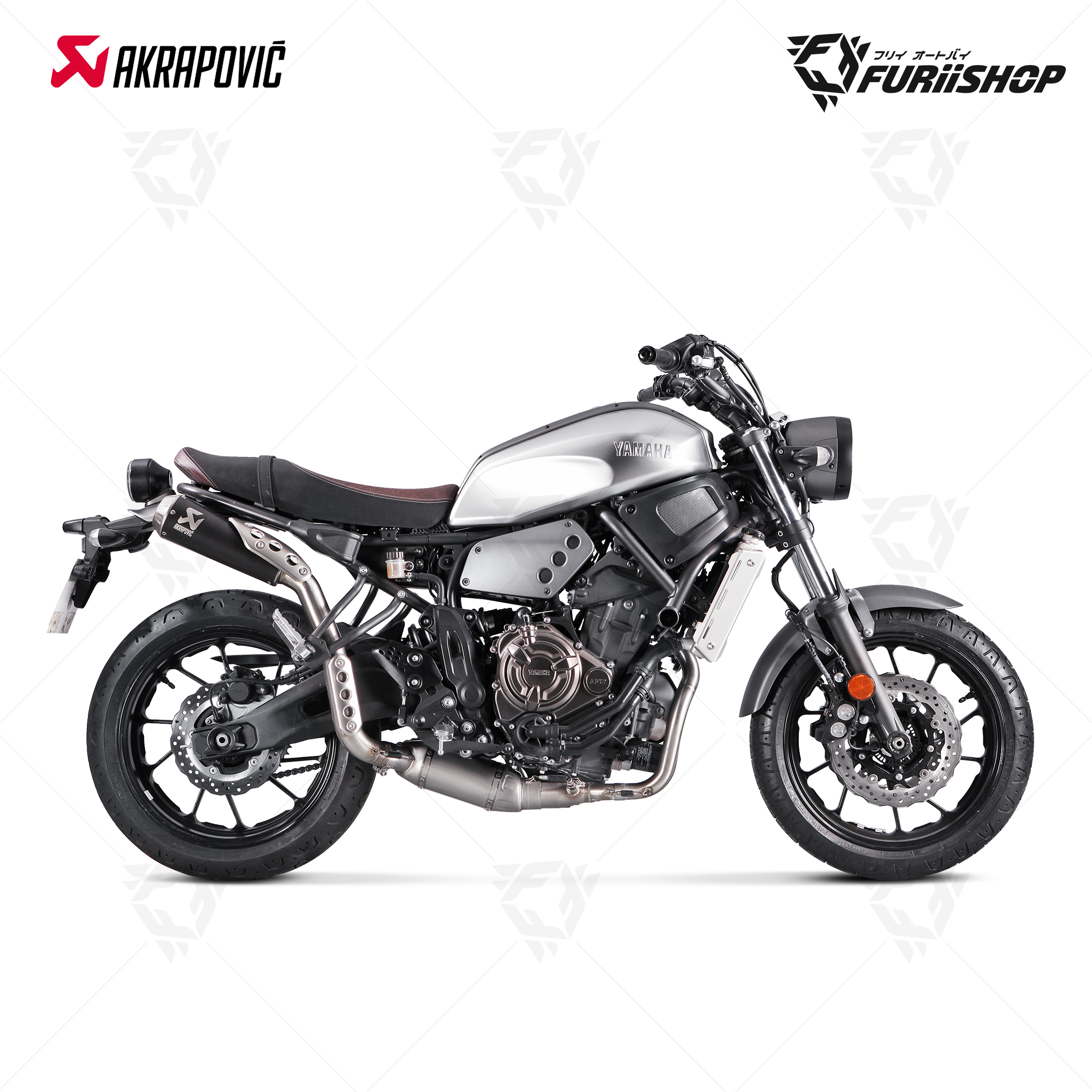 ท่อไอเสียแต่ง Slip - on Akrapovic - Black - Upper (For Exhibition only) : for YAMAHA XSR700 ( Black - ออกบน )