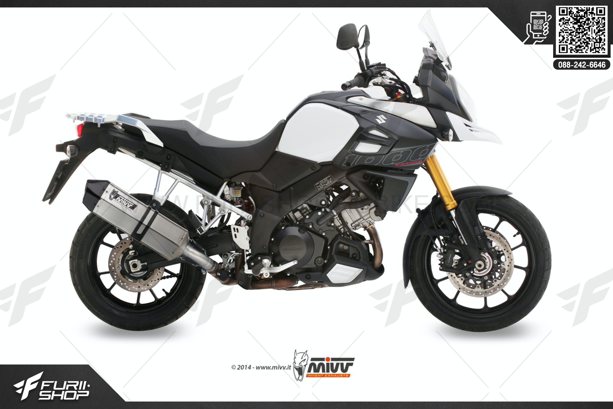 ท่อมอเตอร์ไซค์ MIVV SPEED EDGE STAINLESS STEEL FOR SUZUKI V-STROM 1000 2014+ ท่อแต่ง ท่อสูตร ท่อบิ๊กไบค์ ท่อBigbike ท่อไอเสีย