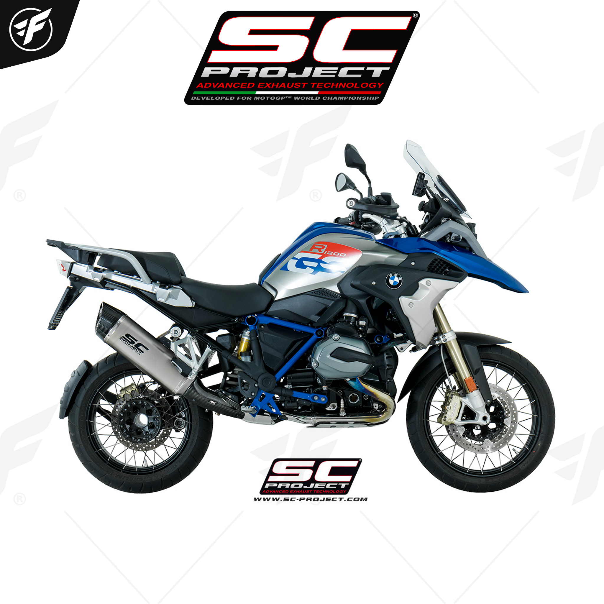 BMW R 1200 GS (2017 - 2018) - ADVENTURE Adventure Muffler, Titanium, with Carbon fiber end cap