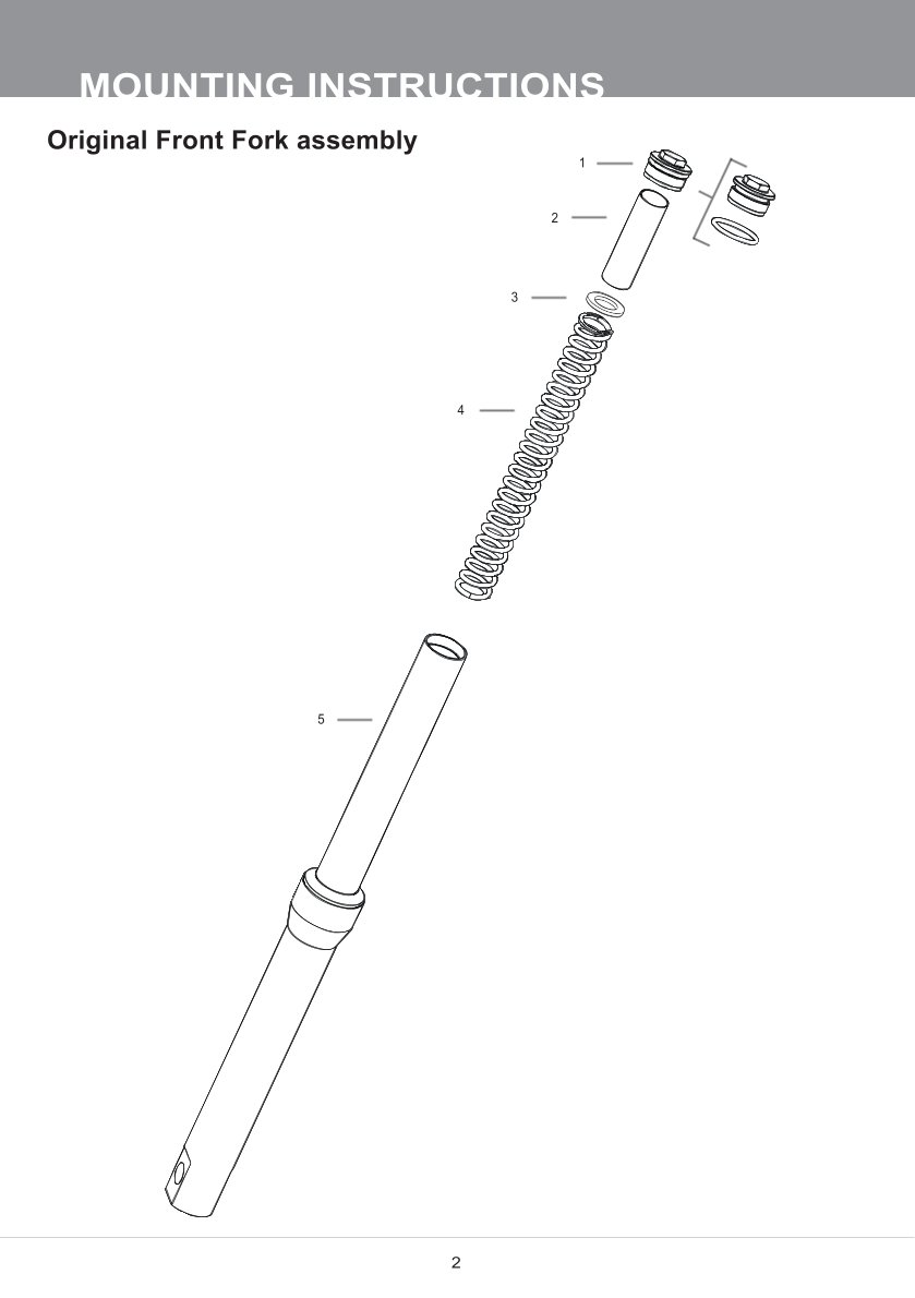 สปริงโช้คหน้า Ohlins FSK125 For Kawasaki Z650 2017-2019