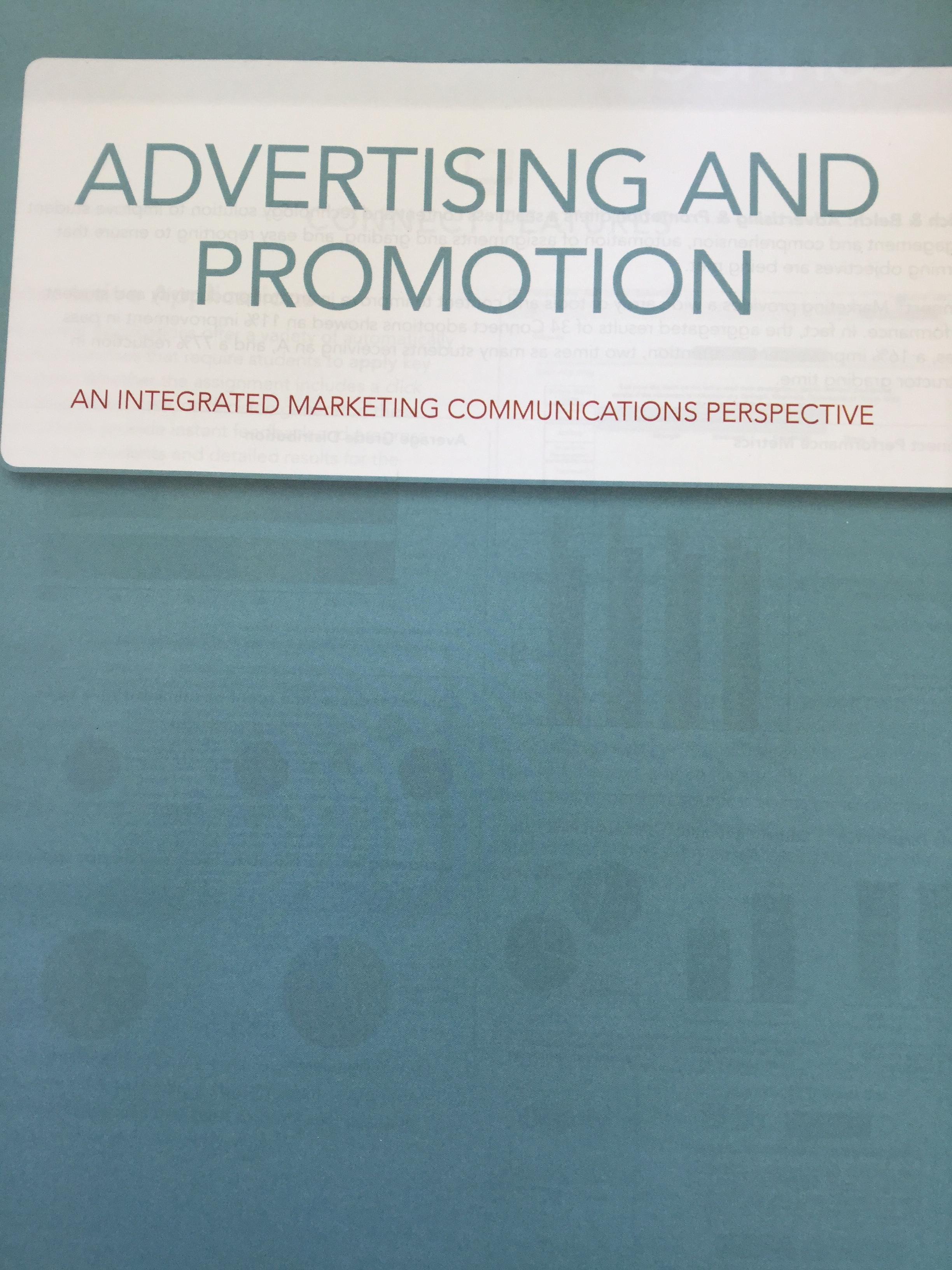 Advertising and Promotion. An Integrated Marketing Communications Perspective. ผู้เขียน Dr.George E.Belch และ Dr.Michael A.Belch. Global Edition 0 กก.