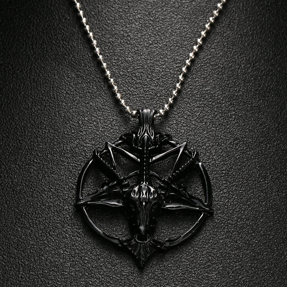 สร้อยคอ พร้อมจี้ Pentagram ดาว 5 แฉก กลับหัว