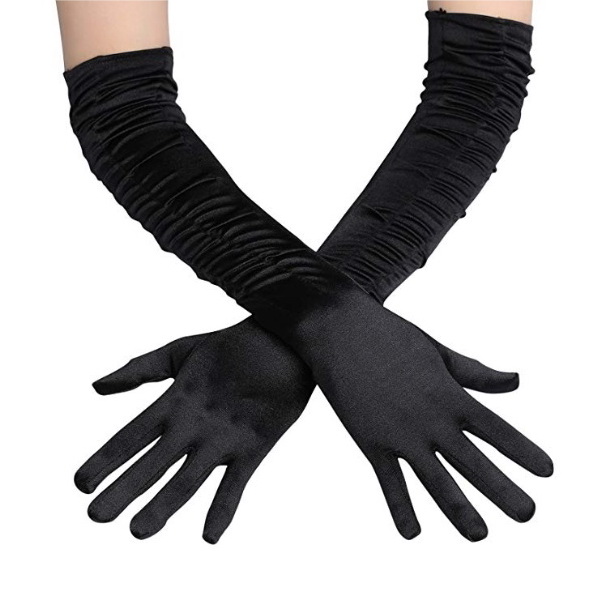 ถุงมือออกงาน สีดำ แบบยาว black glove
