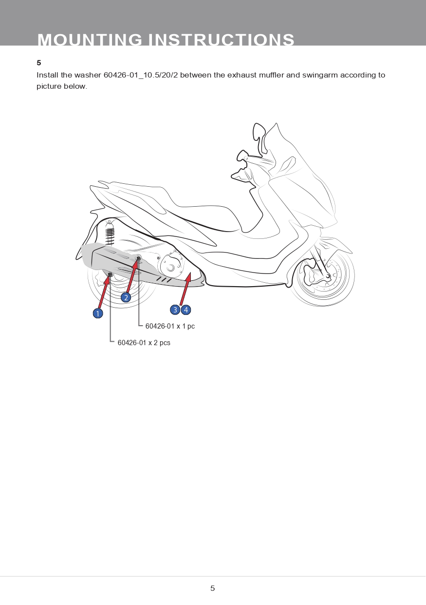 โช๊คหลังแต่ง Ohlins ZO433 For Zontes 350E ปี 2024
