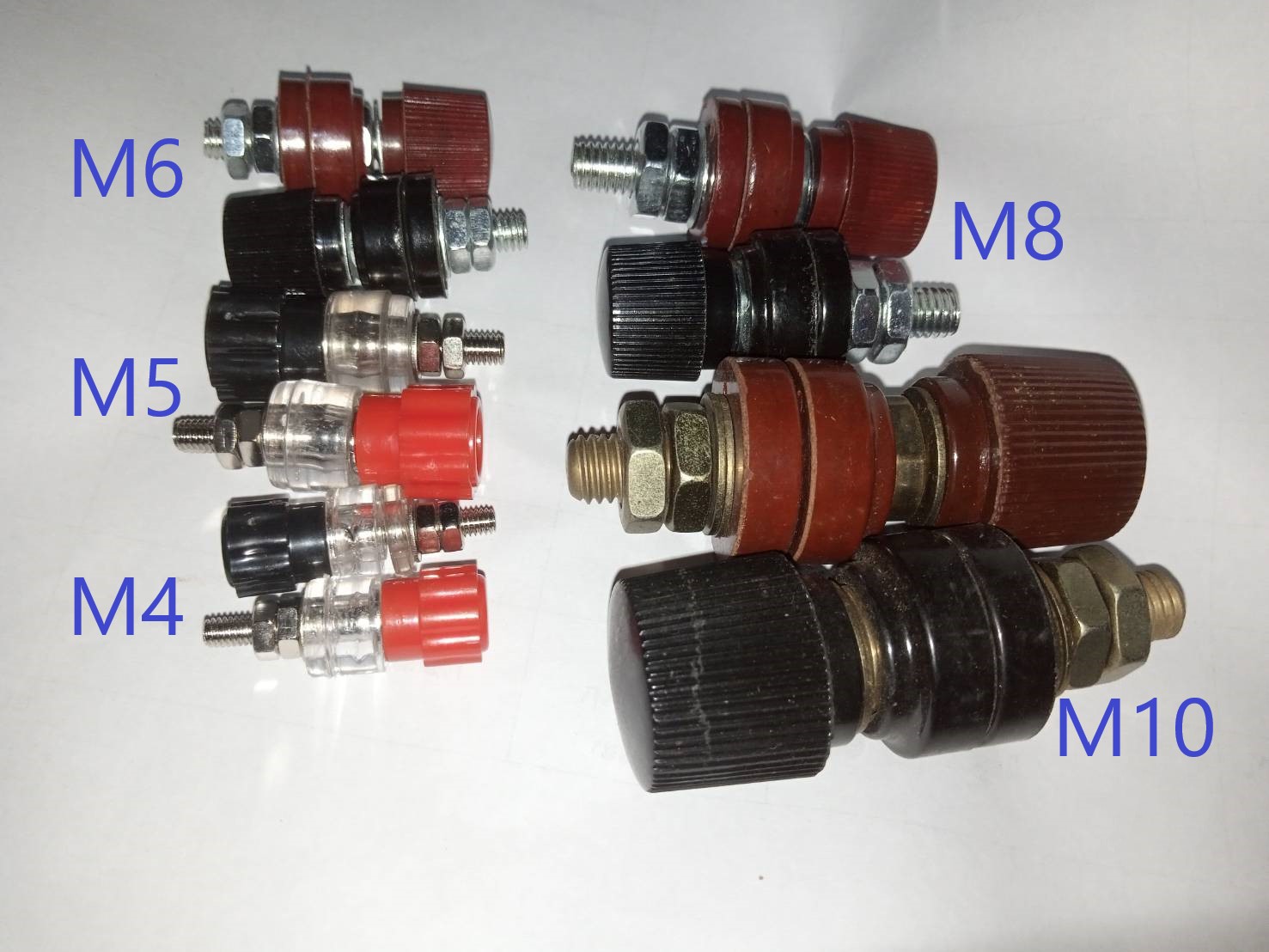 ขั้วสายแบตเตอรี่ขนาด4-10มม.(1คู่)/M4-M10 Stud Premium Remote Battery Power Junction Post Connector Terminal(1 pair)