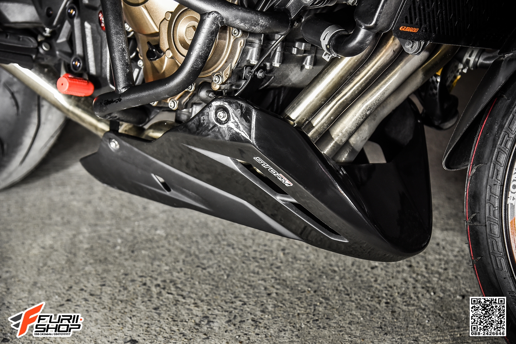 อกล่าง STORM สีดำเงา FOR HONDA CB650F