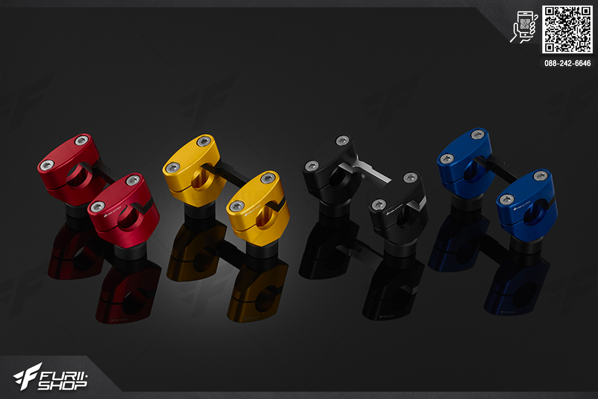 Bar Clamp Set (used with BIKERS' FATBAR, 28.6mm) Biker Yamaha MT-07 (2015-2017)
