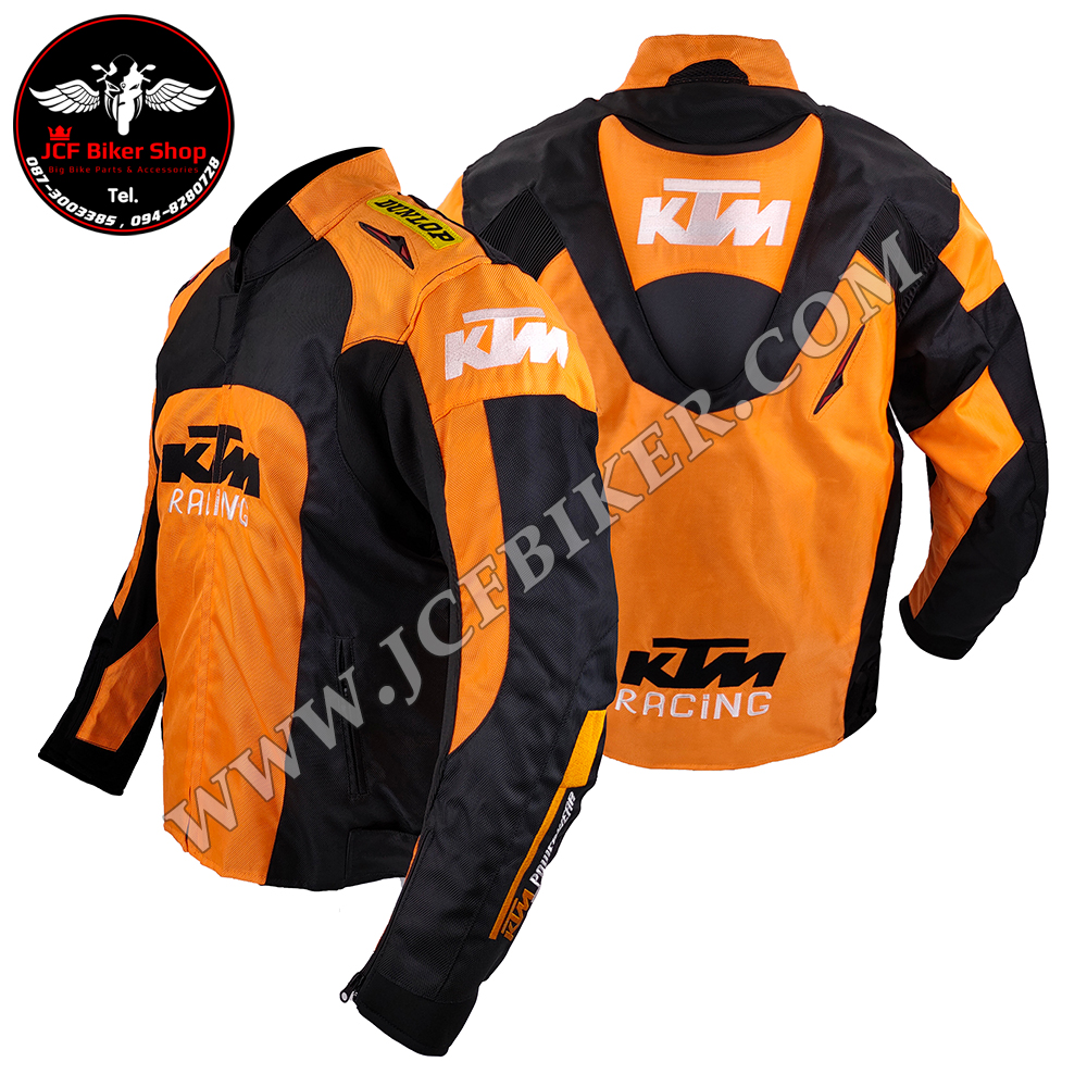 เสื้อการ์ด เสื้อการ์ดมอเตอร์ไซค์ Racing KTM ผ้าคอร์ดูร่า(CORDORA)กันน้ำได้ในระดับหนึ่ง มีโหนกหลัง