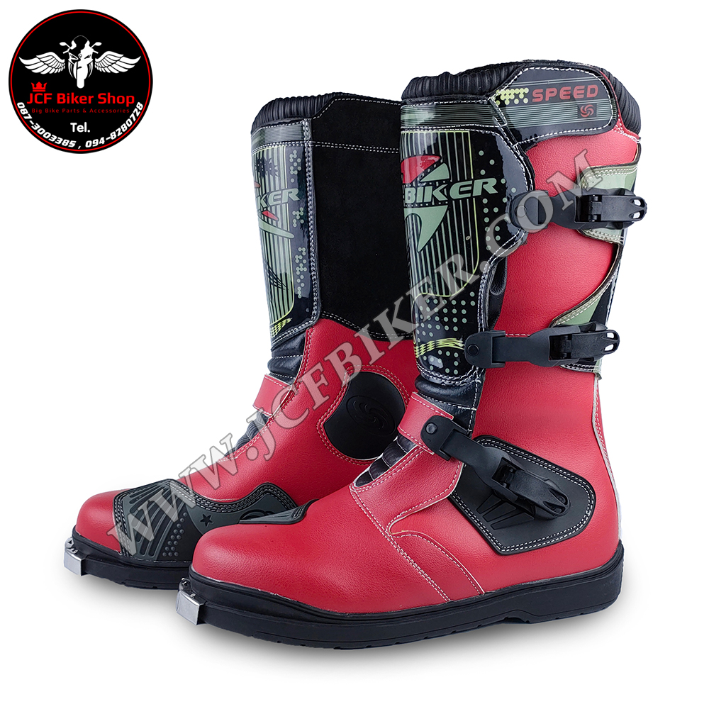 รองเท้าวิบาก รองเท้าขี่มอเตอร์ไซค์วิบาก รองเท้าข้อยาว PRO-BIKER B1007 วัสดุ:หนังไมโครไฟเบอร์