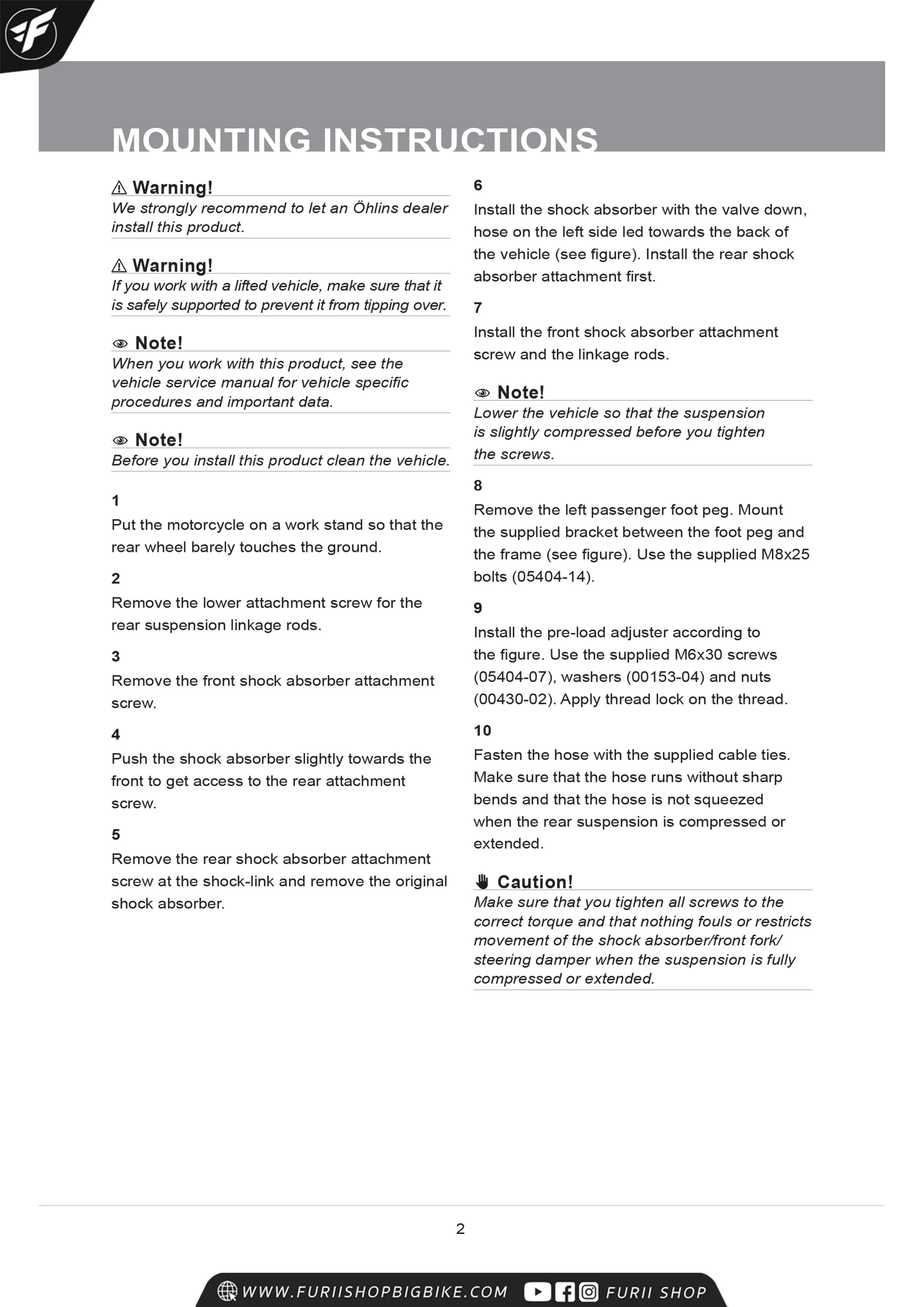 โช๊คหลัง OHLINS Sweden YA534 Yamaha MT-09, XSR900, Tracer900 มาพร้อมรีโมทปรับรีบาวน์