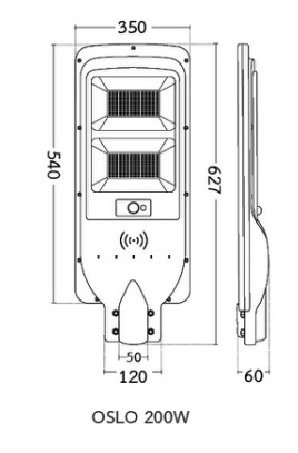 รายละเอียดโคมไฟถนนโซล่าเซลล์ 200W BEC OSLO