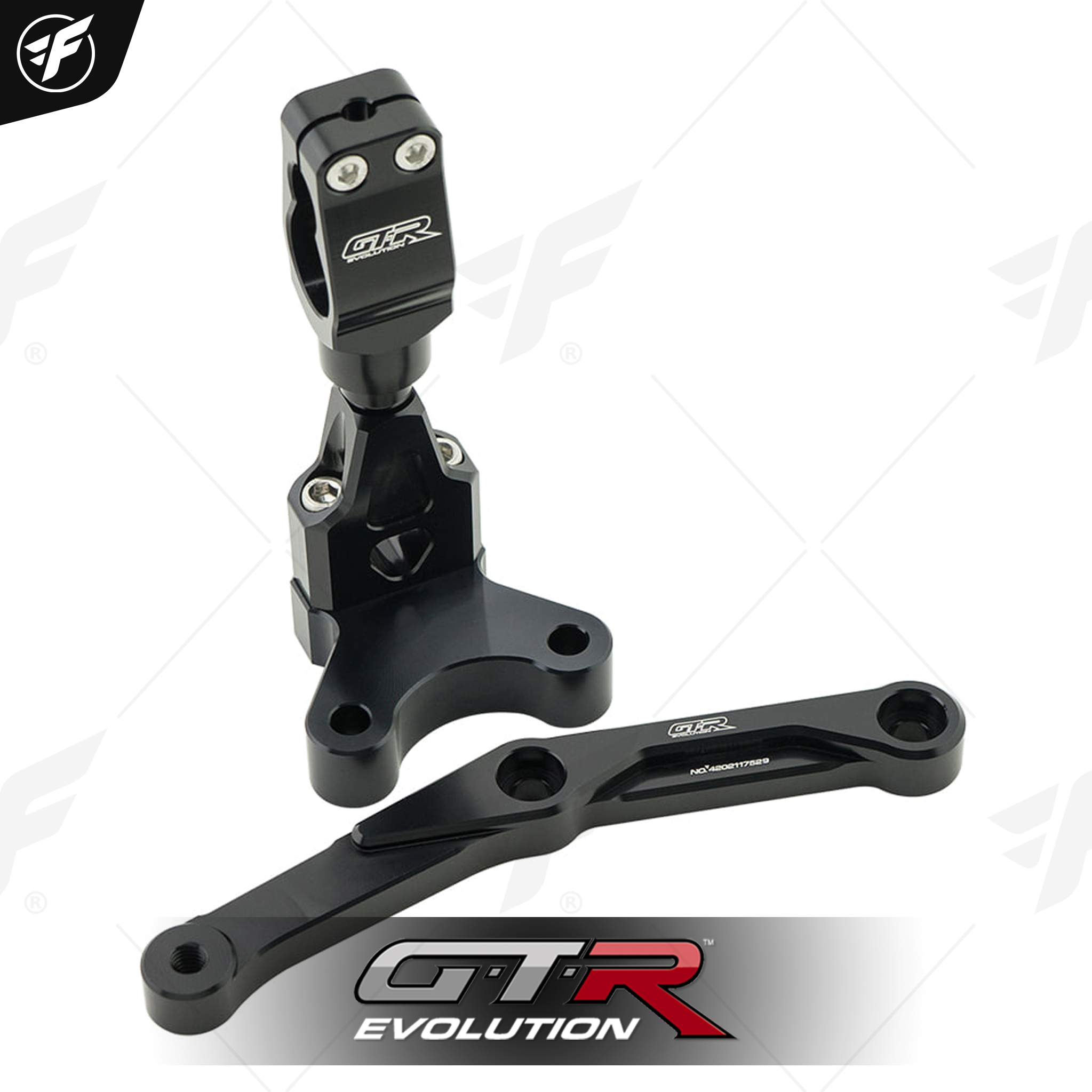 ขาจับกันสะบัด + หูยึดกันสะบัด (ยึดตรง) OHLINS GTR CB-650R ดำ