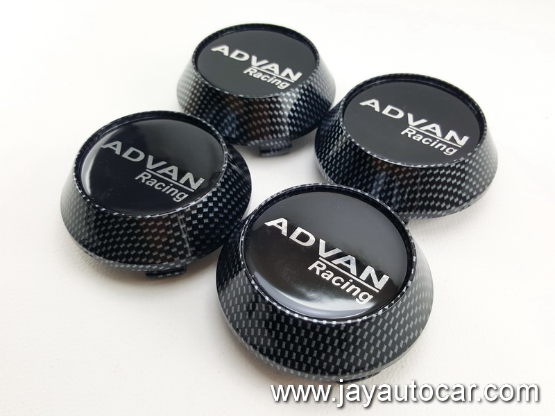 ฝาล้อรถยนต์ สำหรับ ล้อแม็ก สติ๊กเกอร์เรซิ่น ADVAN RACING ลาย เคฟล่า ขนาด 63.5 มิล 1ชุด 4ชิ้น สำเนา