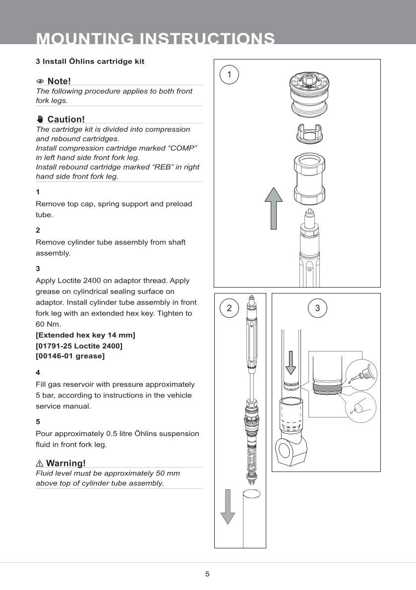 สปริงโช้คหน้า Ohlins FKR125 For Honda CBR1000RR-R SP (Öhlins FL 941) 2020-2023