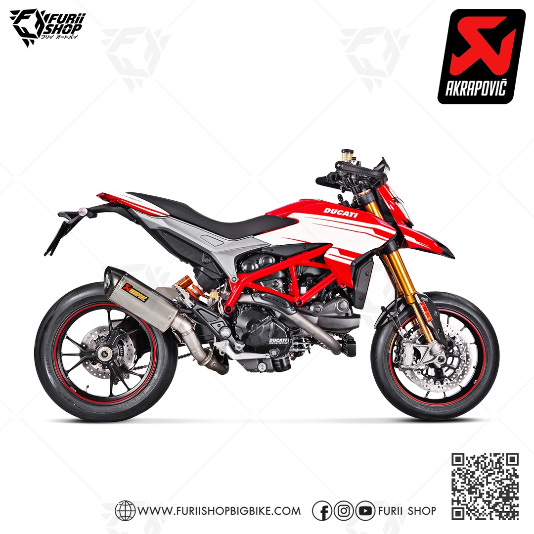ท่อ AKRAPOVIC - SLIP ON TITANIUM FOR Ducati Hypermotard 821 / 939 2016-2018