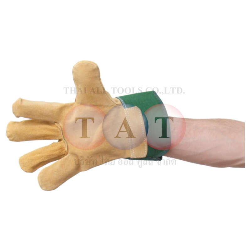 ถุงมือ SIZE 10 PIGSPLIT LEATHER RIGGER GLOVES 2" CUFFS TUFFSAFE