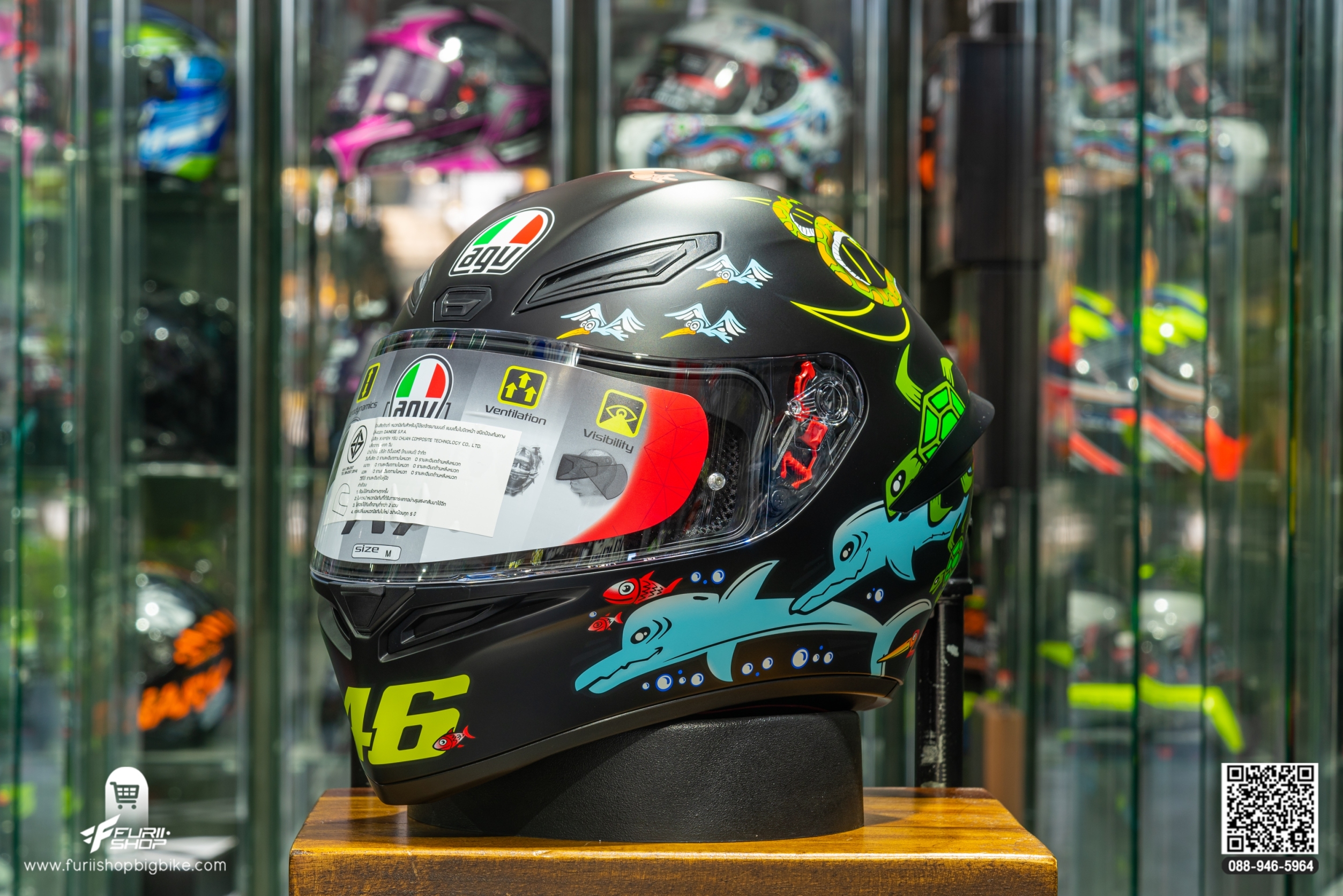 หมวกกันน็อค AGV K1 WHITE ZOO MATT BLACK