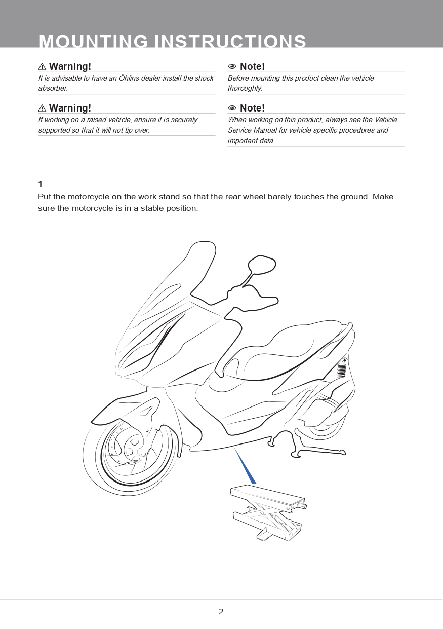 โช๊คหลังแต่ง Ohlins ZO433 For Zontes 350E ปี 2024