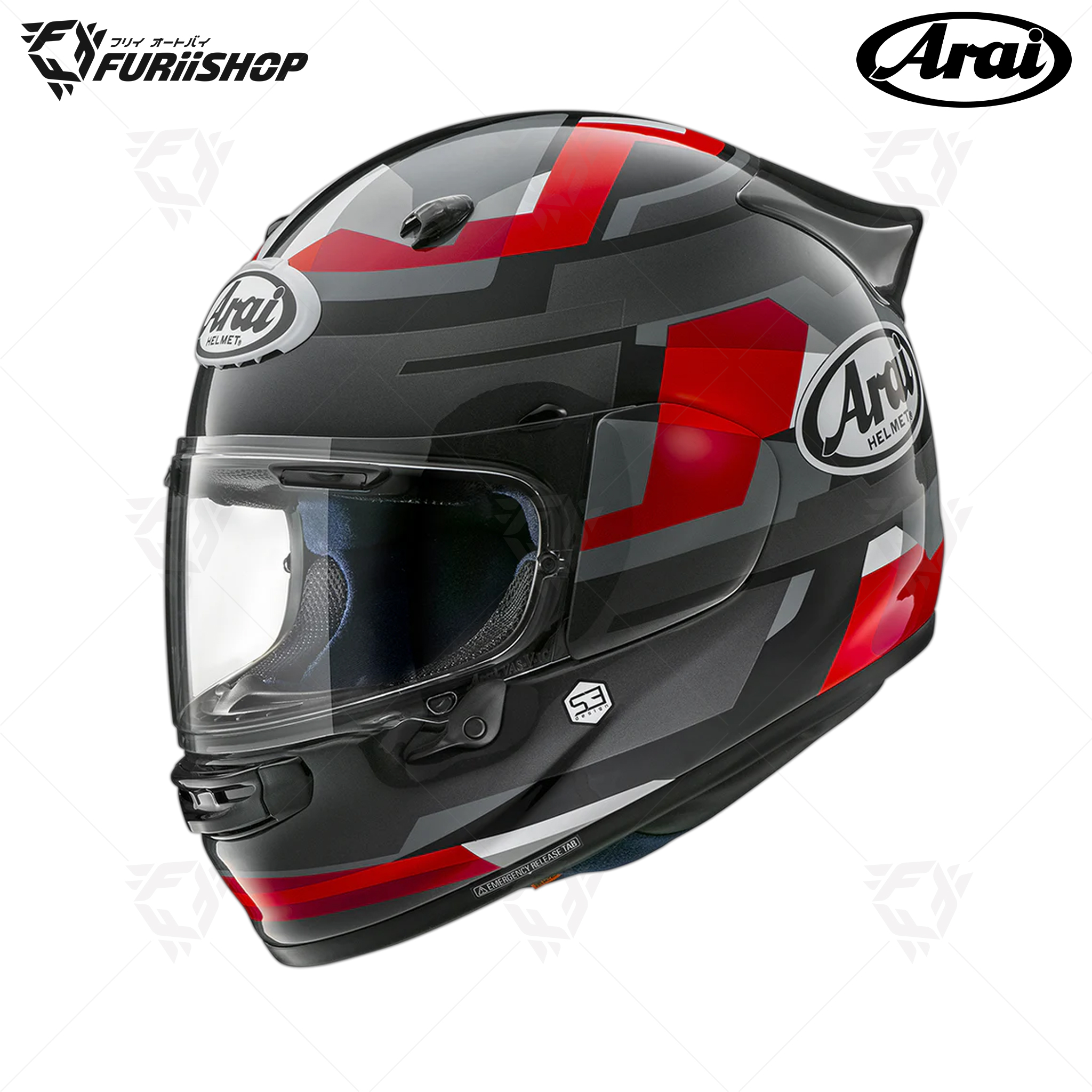 หมวกกันน็อคเต็มใบ Arai : QUANTIC Abstract Red