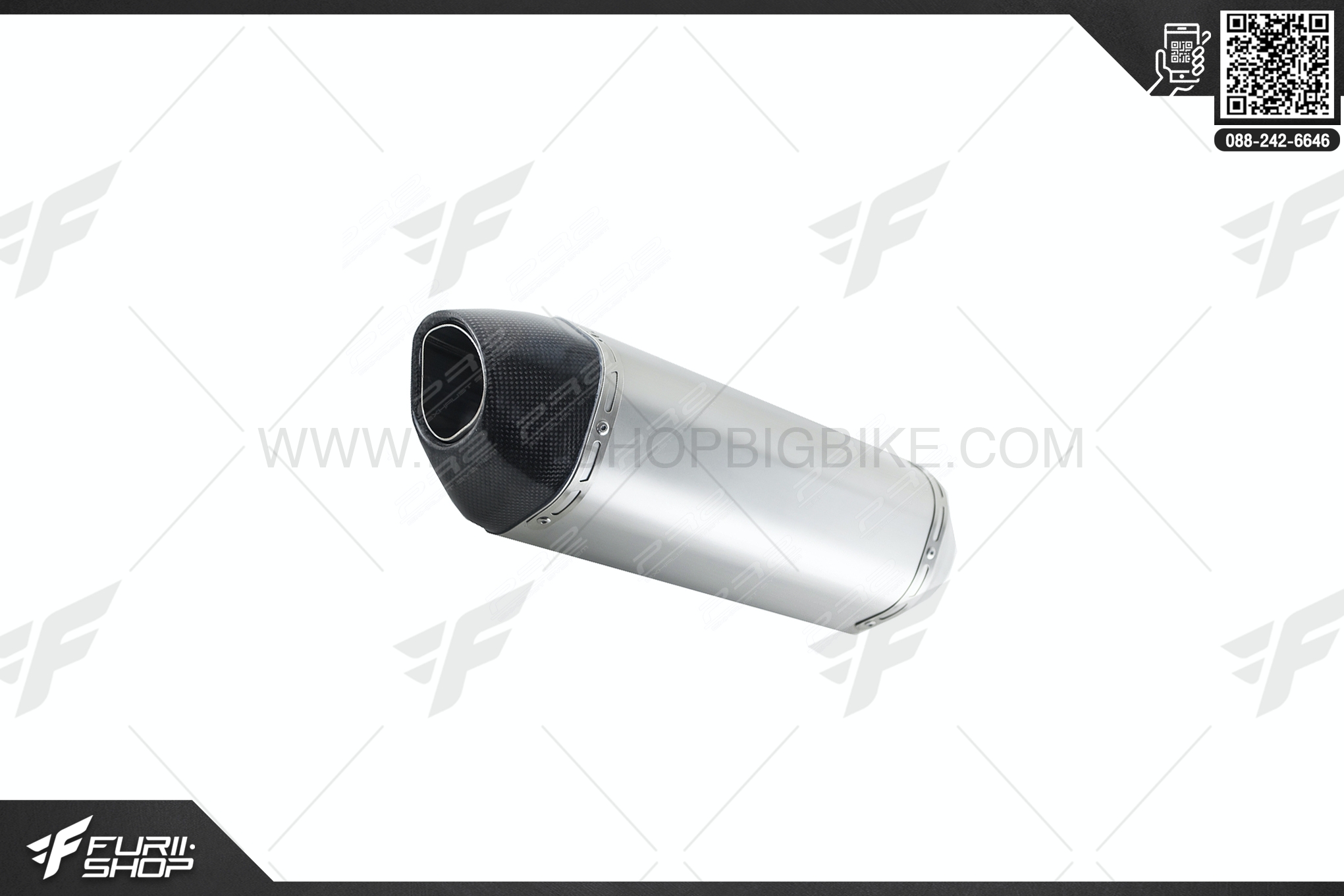 ท่อไอเสีย มอเตอร์ไซค์ PR2 R77 TITANIUM COLOR GRADE B FOR YAMAHA M-SLAZ 2015+