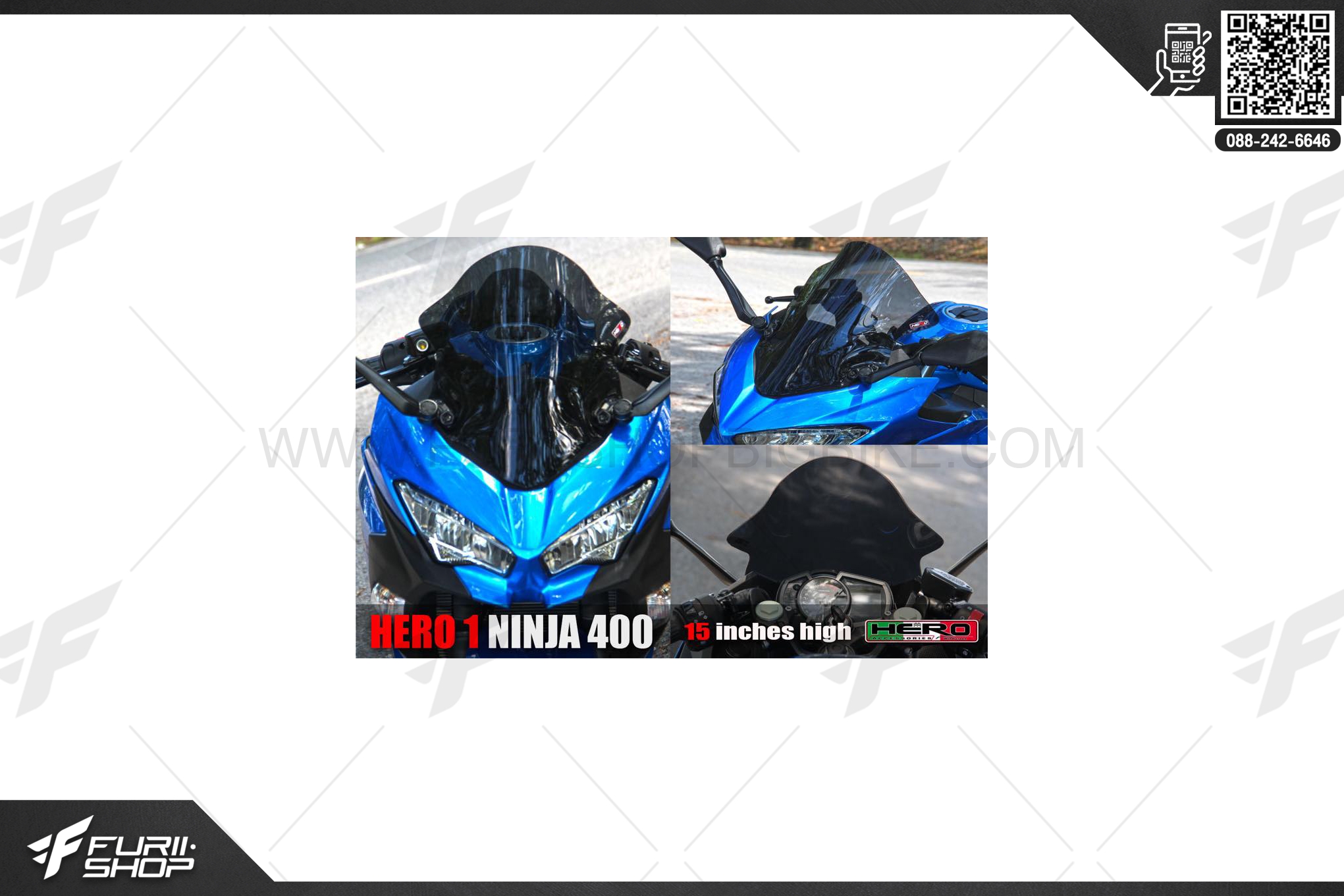 ชิวหน้า HERO 1 : 15 นิ้ว FOR KAWASAKI NINJA400