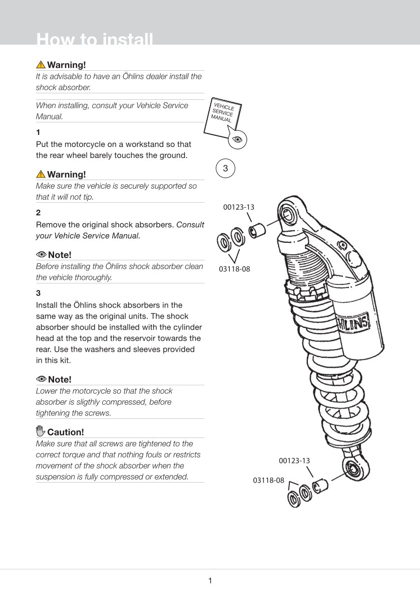 โช๊คหลังแต่ง Ohlins HD852 For Harley-Davidson XR 1200 ปี 2004-2022