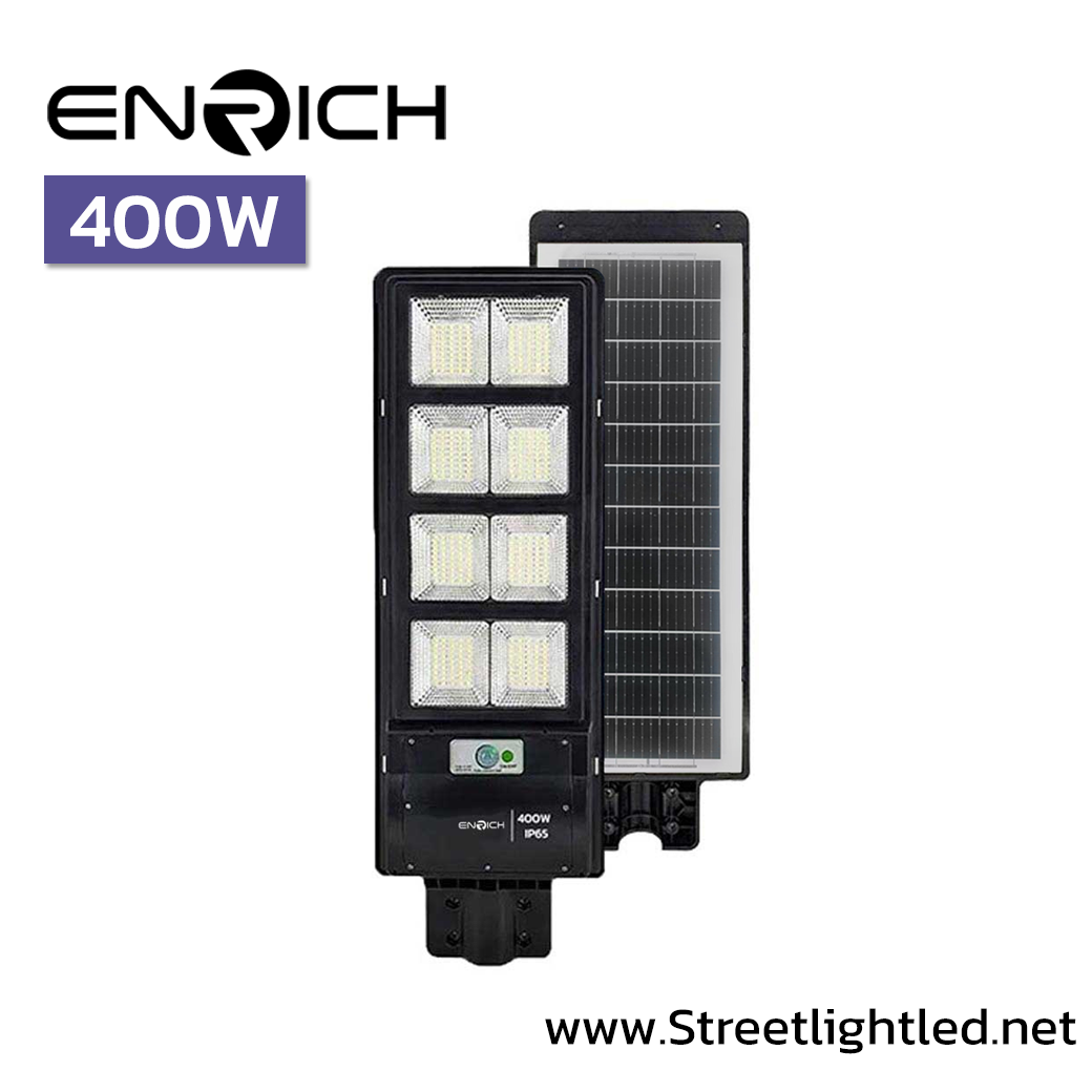 โคมไฟถนนโซล่าเซลล์ LED 400W ENRICH Sunlight All in one