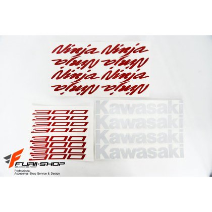 สติ๊กเกอร์ขอบล้อใน สีแดง ขาว FOR KAWASAKI NINJA300