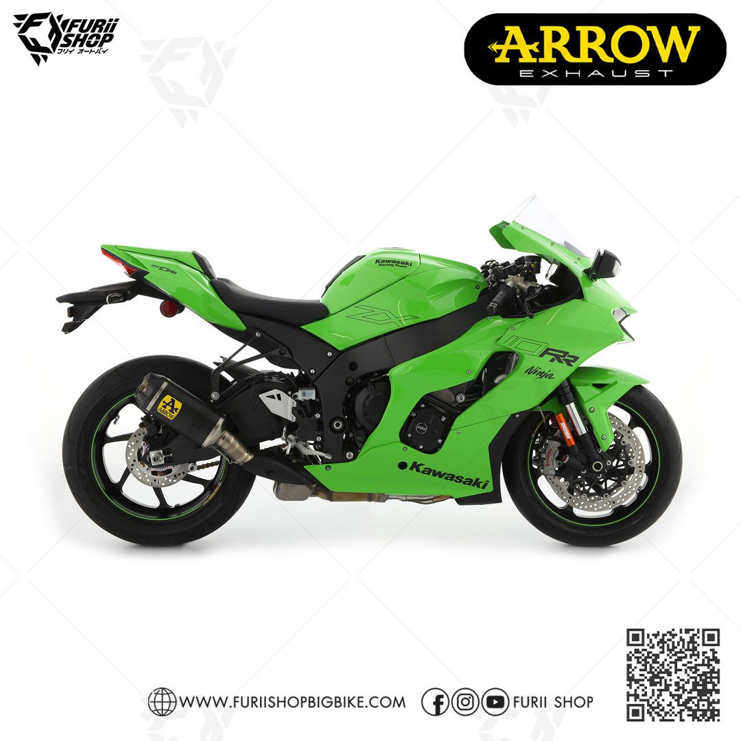 ท่อมอเตอร์ไซค์ Arrow Slip on Indy Carbon : for Kawasaki Zx10RR 2021-2023 All new !!