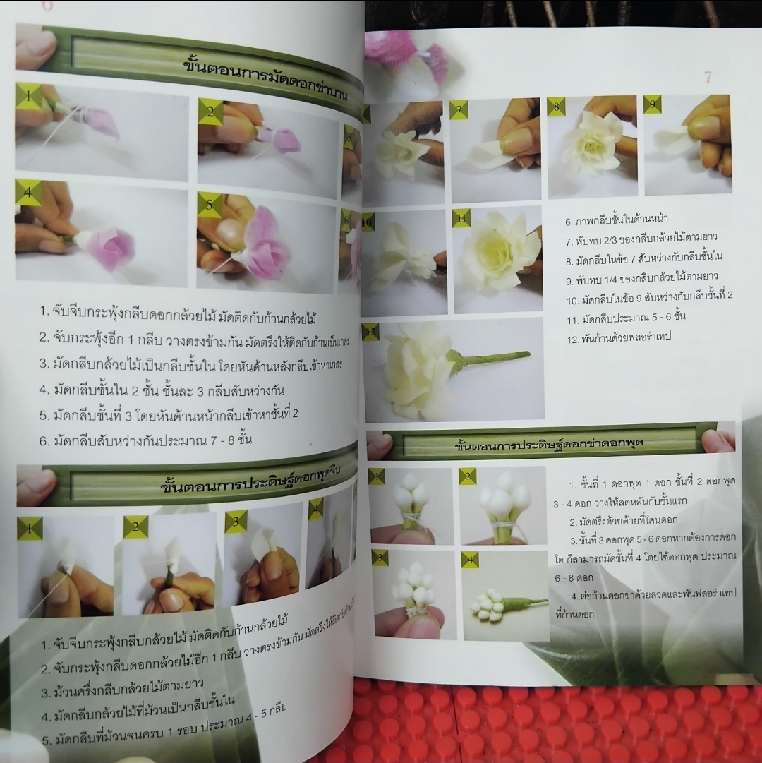 การประดิษฐ์พานรับน้ำพระพุทธมนต์ โดย สุพัสดา กับ สมัย ศรีอุดร มือ 1 ภาพสีทั้งเล่ม