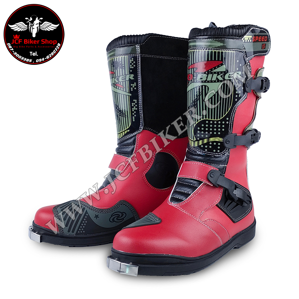 รองเท้าวิบาก รองเท้าขี่มอเตอร์ไซค์วิบาก รองเท้าข้อยาว PRO-BIKER B1007 วัสดุ:หนังไมโครไฟเบอร์