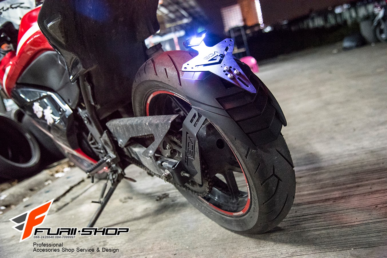 กันดีดพร้อมที่ติดทะเบียน LEON FOR KAWASAKI Z300/NINJA300