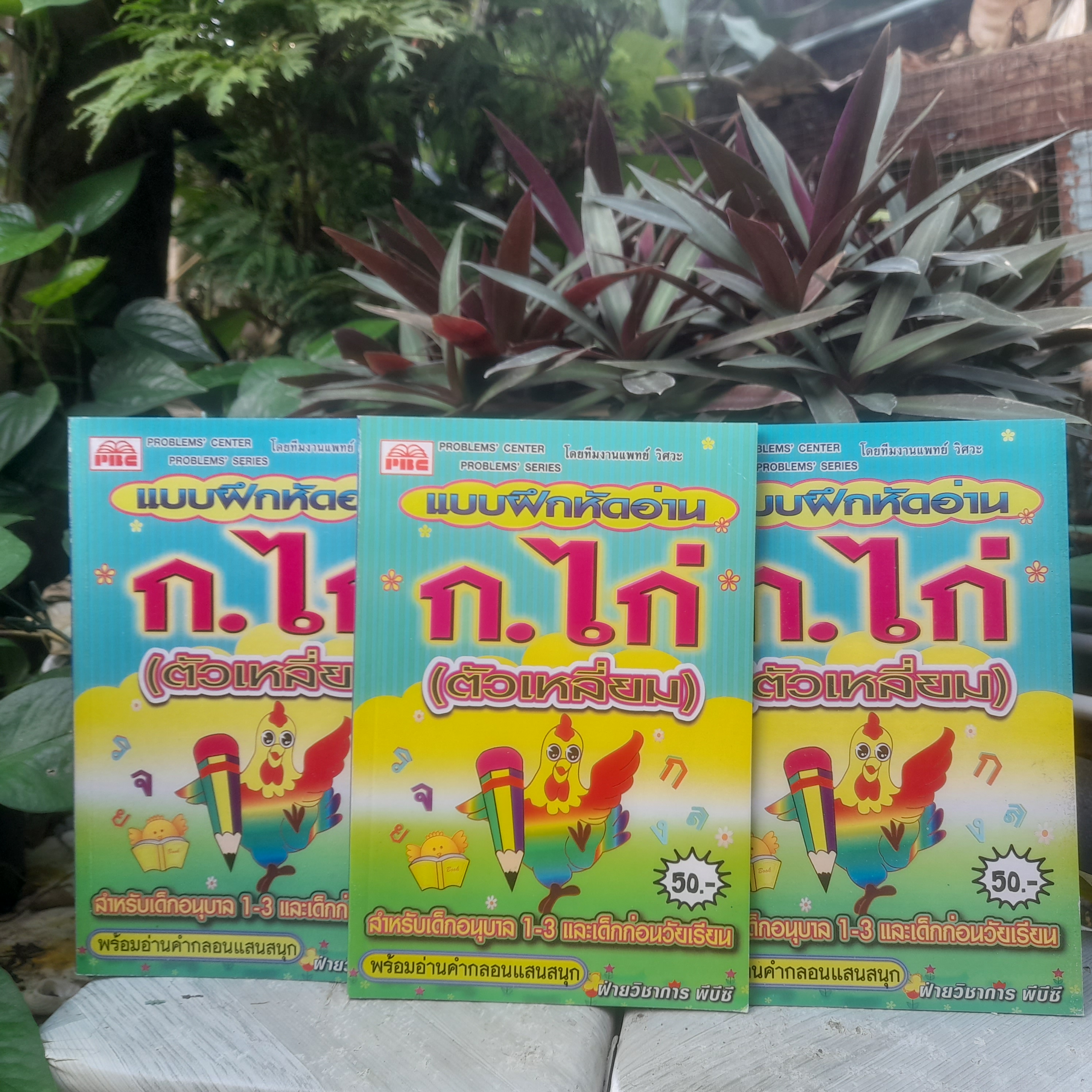 แบบฝึกหัดอ่าน ก.ไก่ (ตัวเหลี่ยม) สำหรับเด็กอนุบาล 1-3 และเด็กก่อนวัยเรียน พร้อมอ่านคำกลอนแสนสนุก มือหนึ่ง ภาพสีทั้งเล่ม