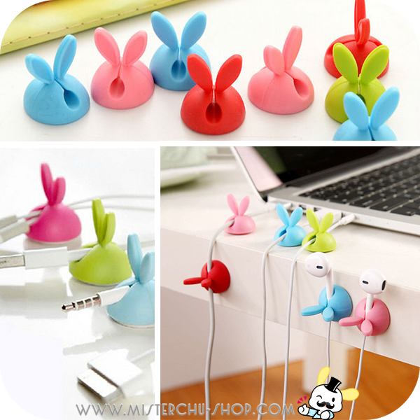 ที่จัดระเบียบสายไฟ กระต่ายน้อย 4 ชิ้น