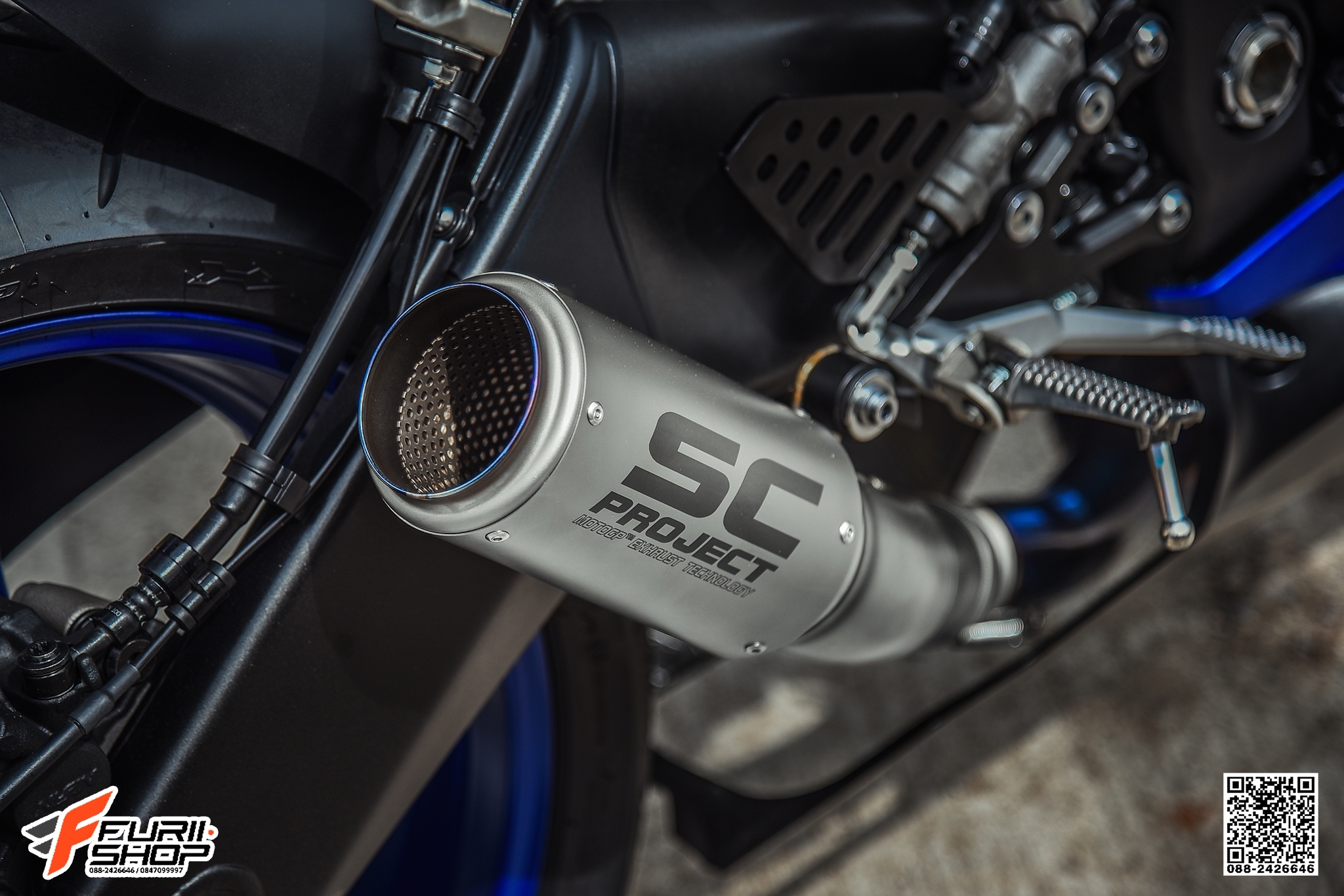 ท่อมอเตอร์ไซค์ SC PROJECT CR-T SILENCER TITANIUM FOR YAMAHA R6 2017 ท่อแต่ง ท่อสูตร ท่อบิ๊กไบค์ ท่อBigbike ท่อไอเสีย