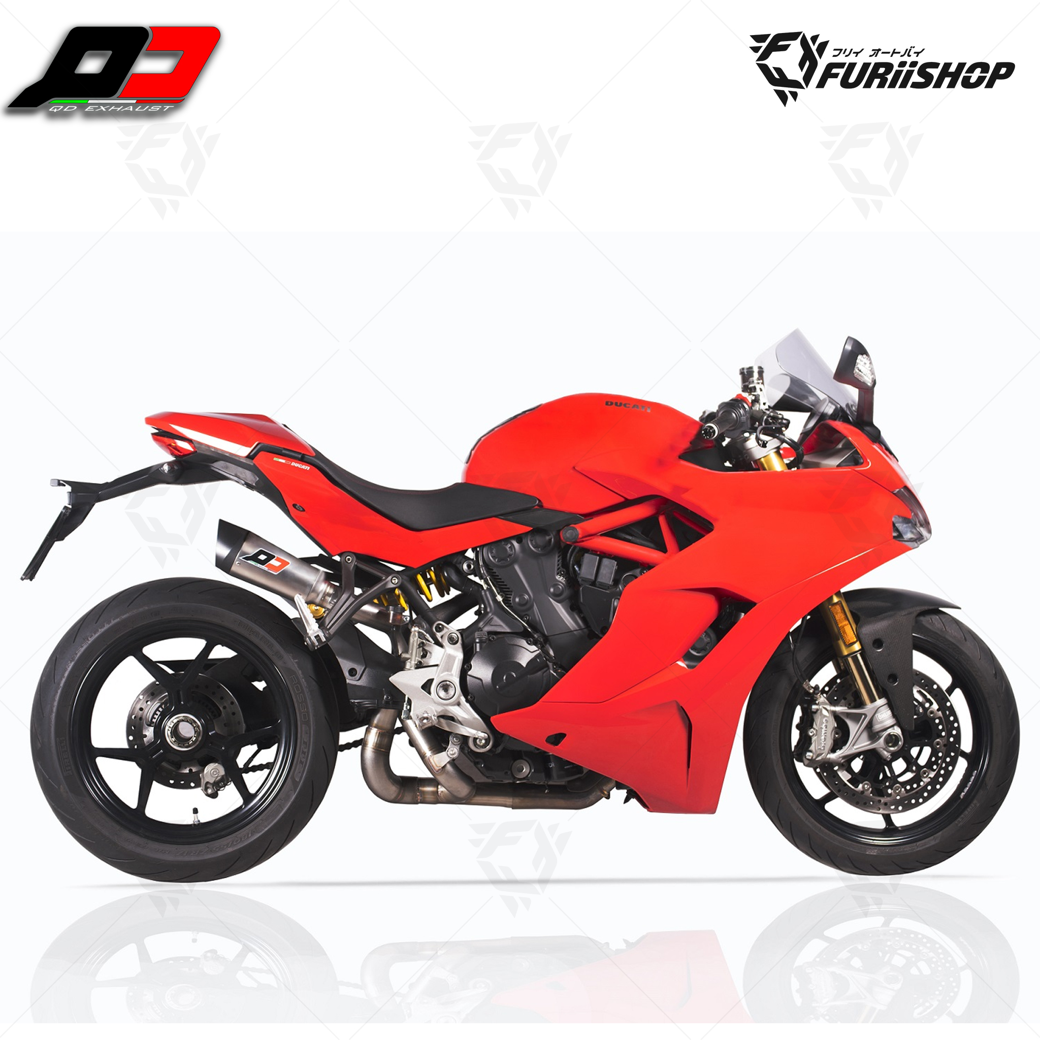 ท่อ QD Exhaust - Twin 2-1-2 Titanium-Magesium : for DUCATI SuperSport 939 2017-2019