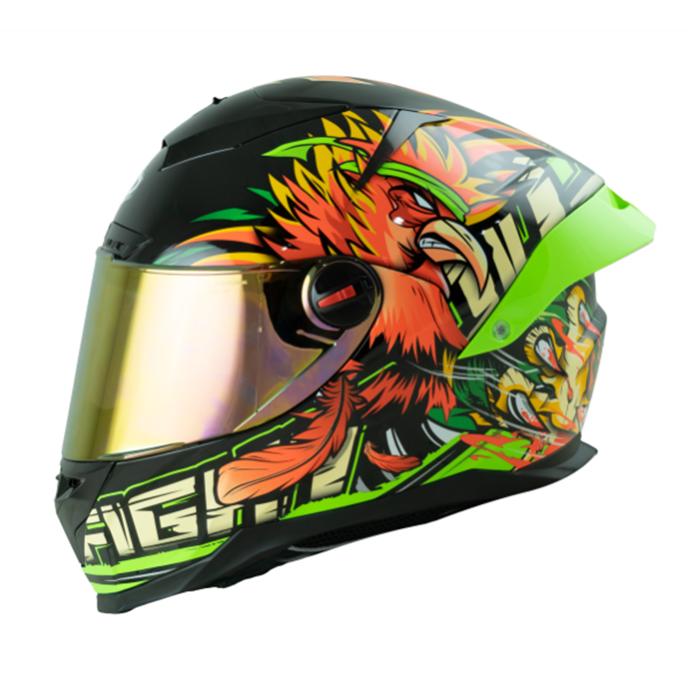 หมวกกันน็อคเต็มใบ RD RANDOM CZR-BT รองรับติดตั้งบลูทูธ **แถมฟรีชิลด์แต่ง+ถุงผ้าใส่หมวกRD ลาย COCKFIGHTING ดำ