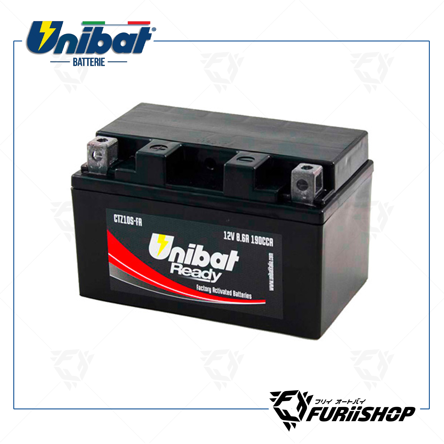 แบตเตอร์รี่รถมอเตอร์ไซต์ Unibat Battery Ready Series CTZ10S-FA For Yamaha , Kawasaki , Honda , BMW
