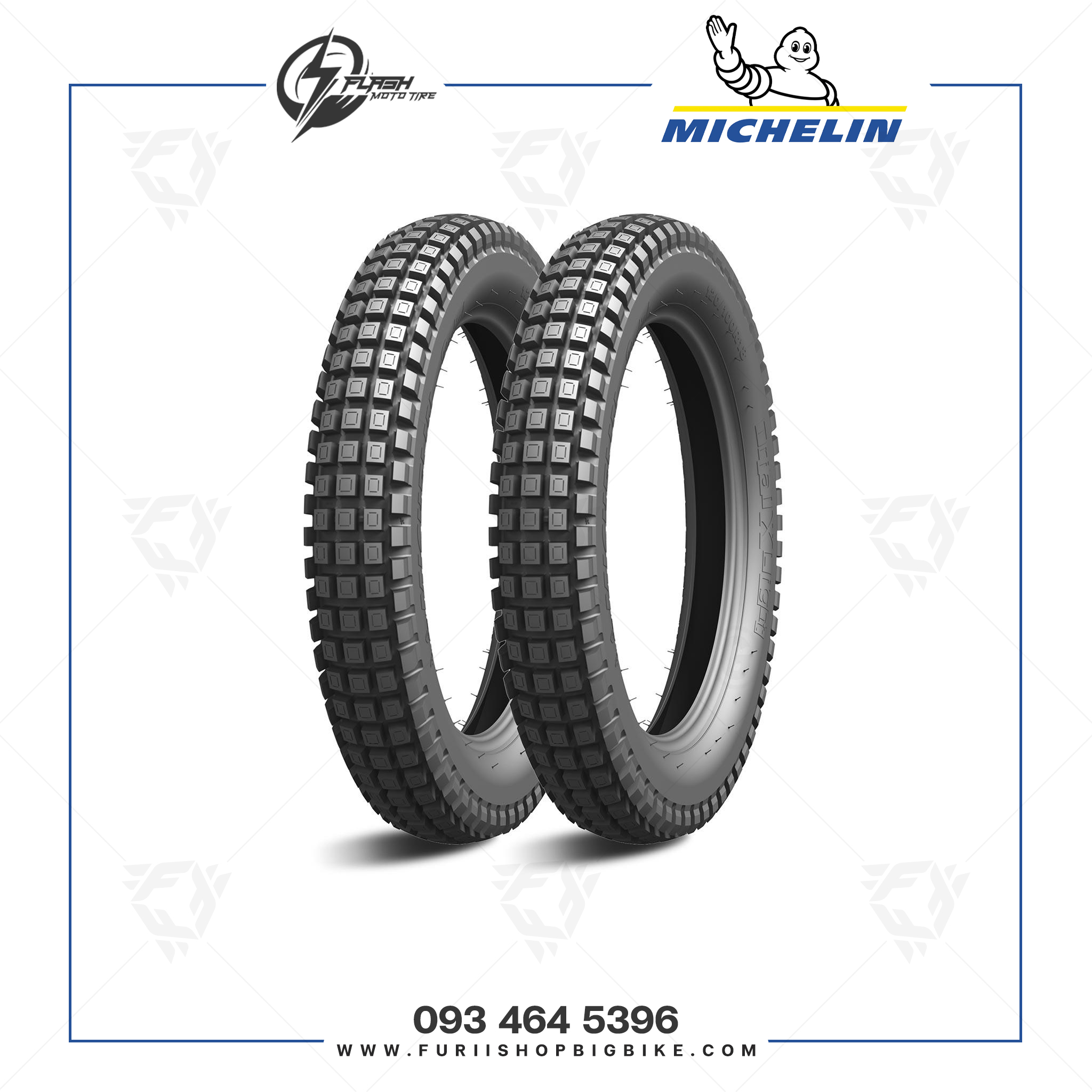 ยางมอเตอร์ไซค์บิ๊กไบค์ MICHELIN TRIAL COMPETITION X11 4.00 R 18 M/C 64L TRIAL COMPETITION X11 R TL ยางบิ๊กไบท์ ยางBigbike Mototire