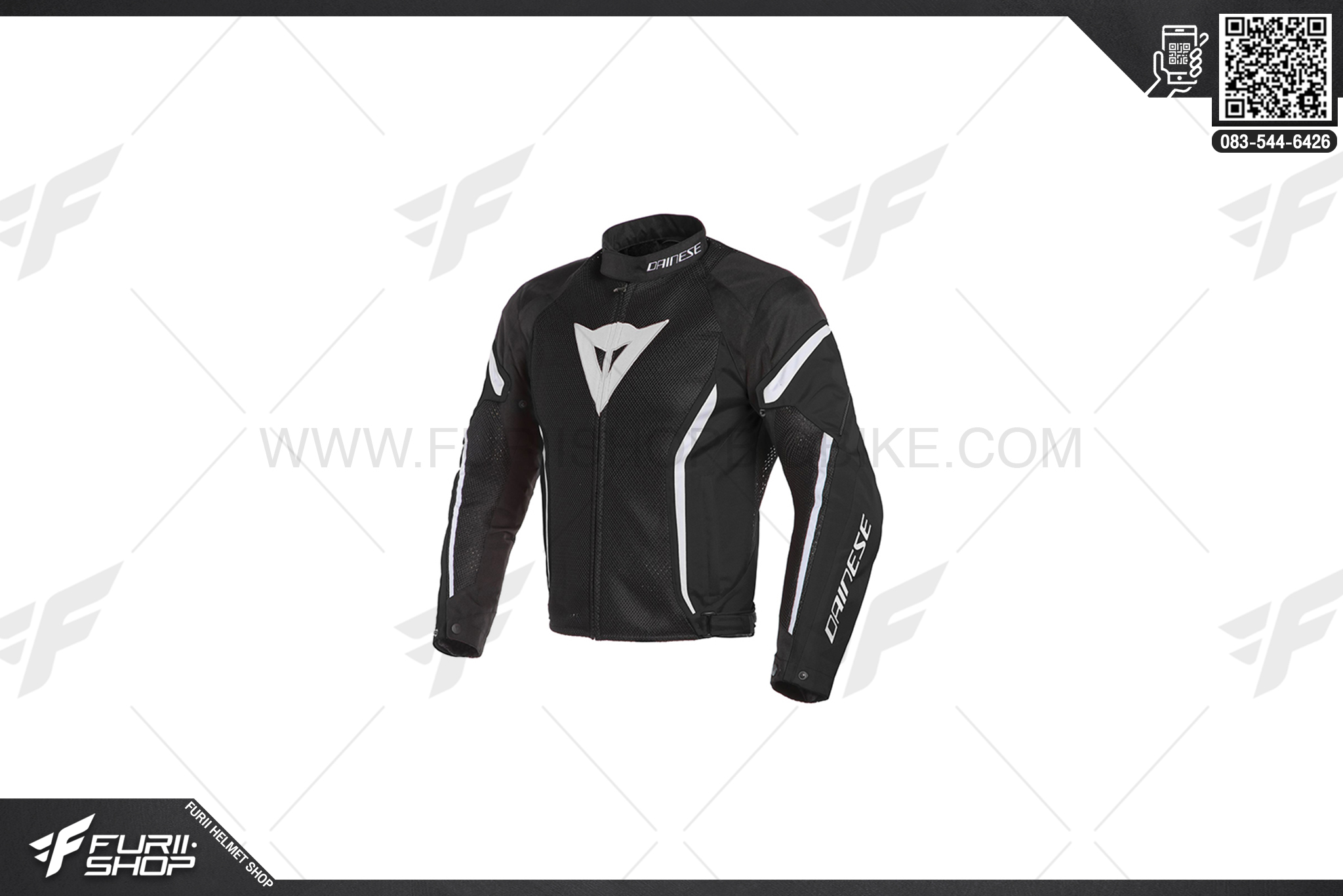 เสื้อแจ็คเก็ต DAINESE Air Crono 2 Tex Jacket-blk/blk/white