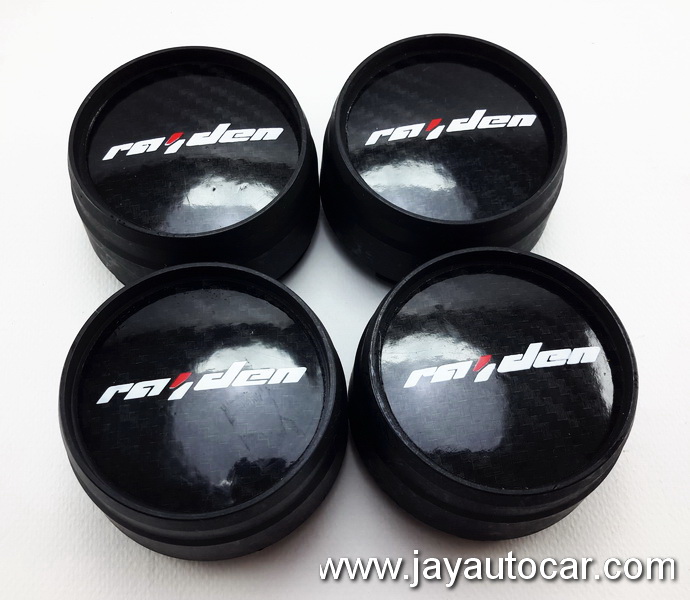 ฝาล้อรถยนต์ ฝาล้อแม็กซ์ ฝาล้อแต่ง สำหรับ ล้อแม็ก Lenso Project D สติ๊กเกอร์ดำ RAIDEN สีดำด้าน ขนาด 64 มิล 1ชุด 4ชิ้น สีดำสวยๆ