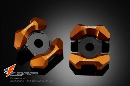 แผ่นสเกลตั้งโซ่ REAR ADJUSTER PLATES FOR MSX ส้ม